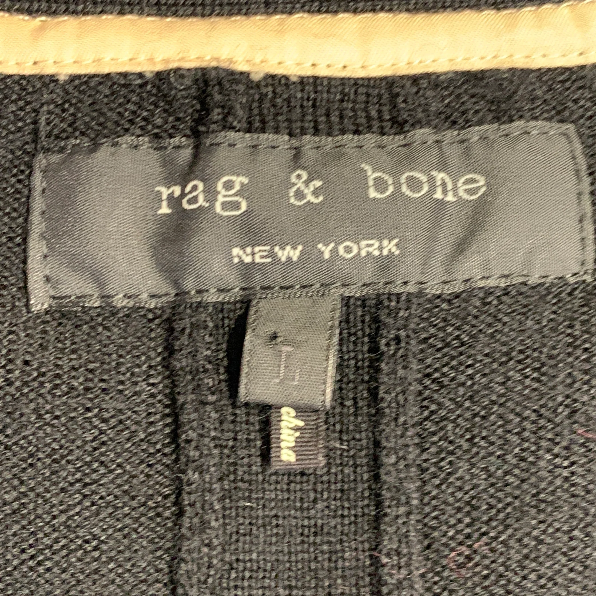 RAG & BONE Size L Grey Black Geometric Wool V-Neck Vest - Image 7