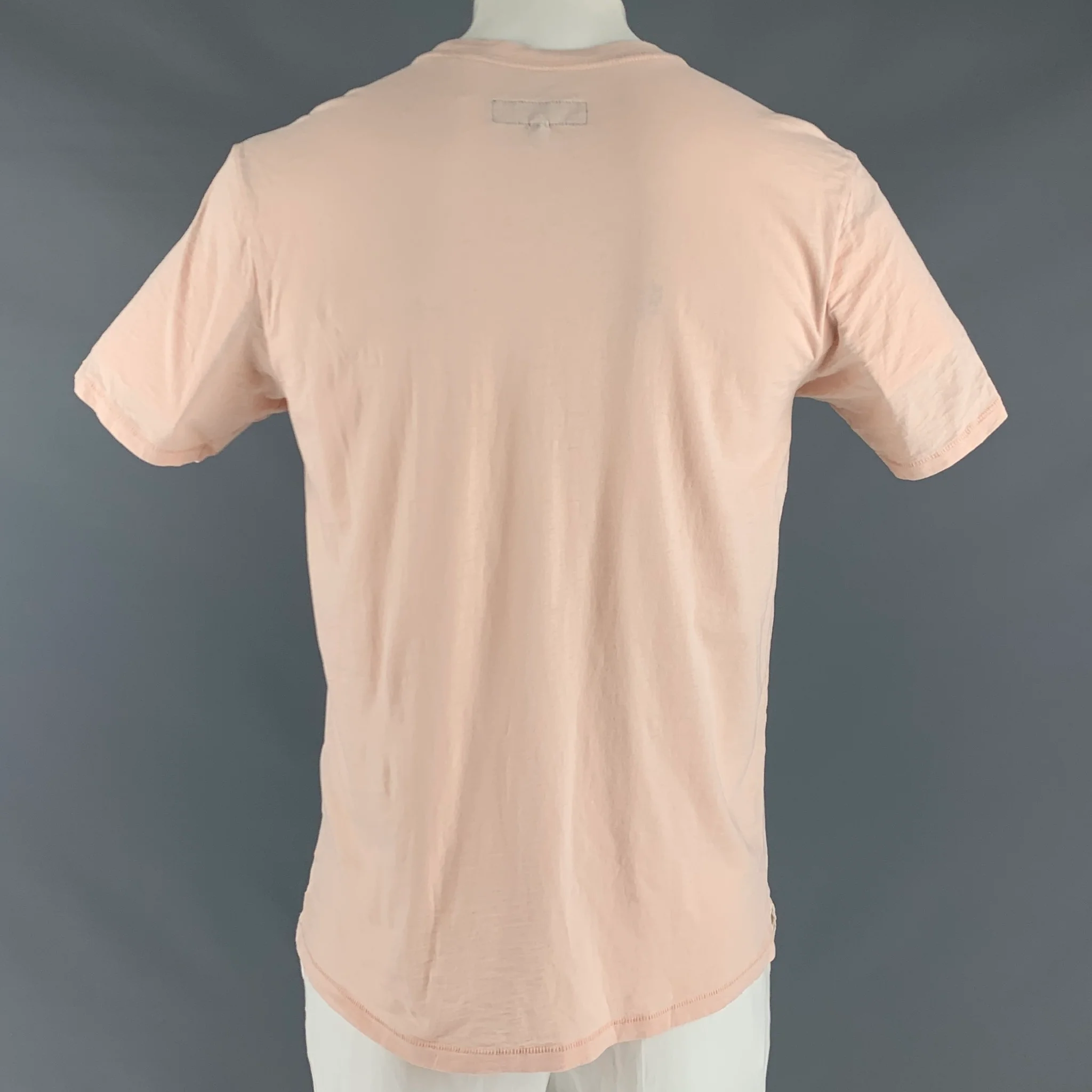 RAG & BONE Size L Pink Graphic Cotton Crew-Neck T-shirt - Image 4