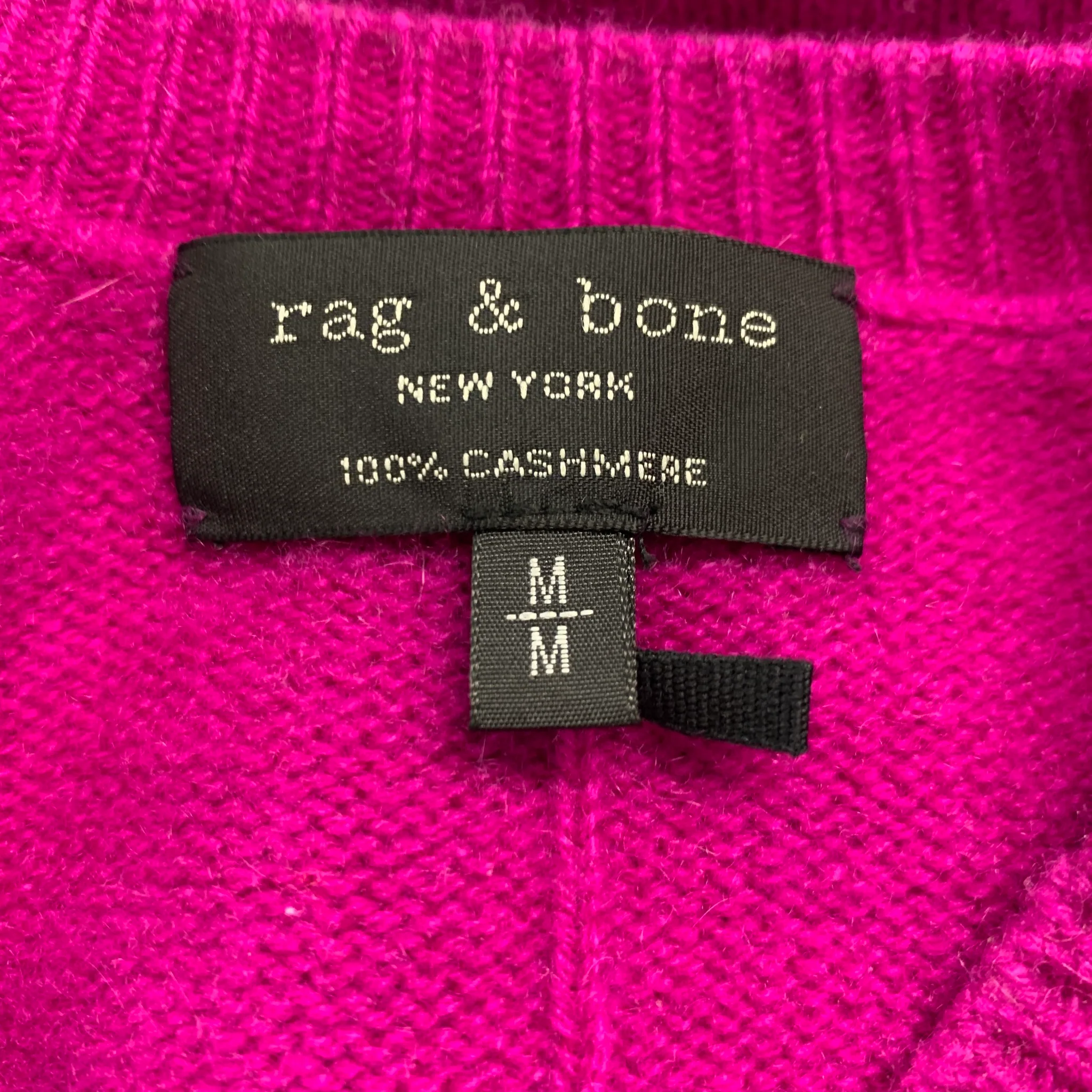 RAG & BONE Size M Pink Fuchsia Cashmere Crew-Neck Pullover - Image 4