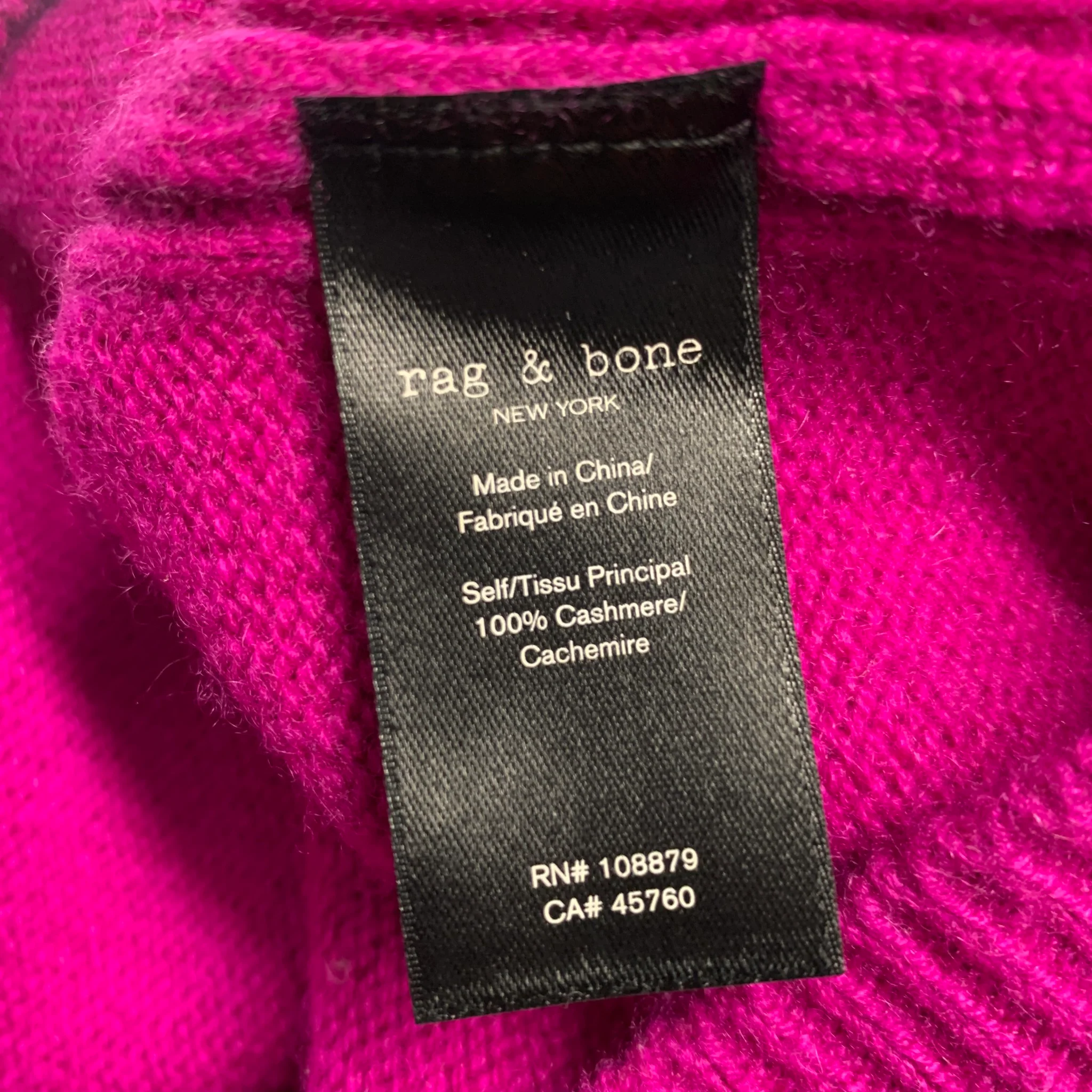 RAG & BONE Size M Pink Fuchsia Cashmere Crew-Neck Pullover - Image 5