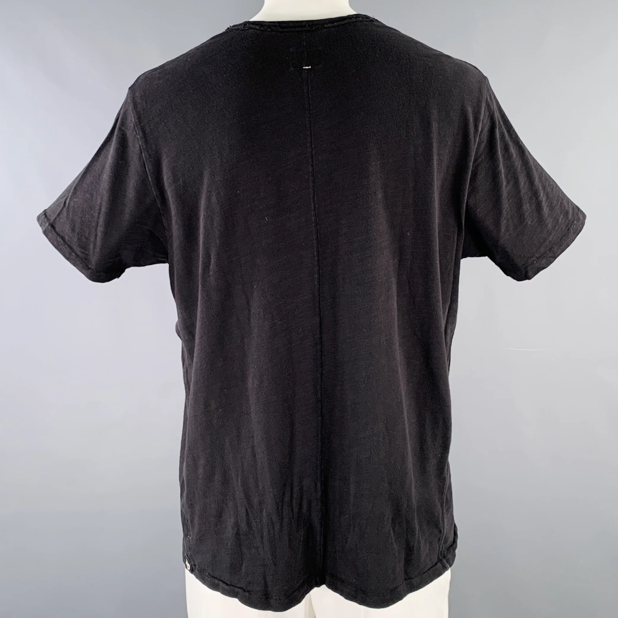 RAG & BONE Size XXL Black Cotton Crew Neck T-shirt - Image 3