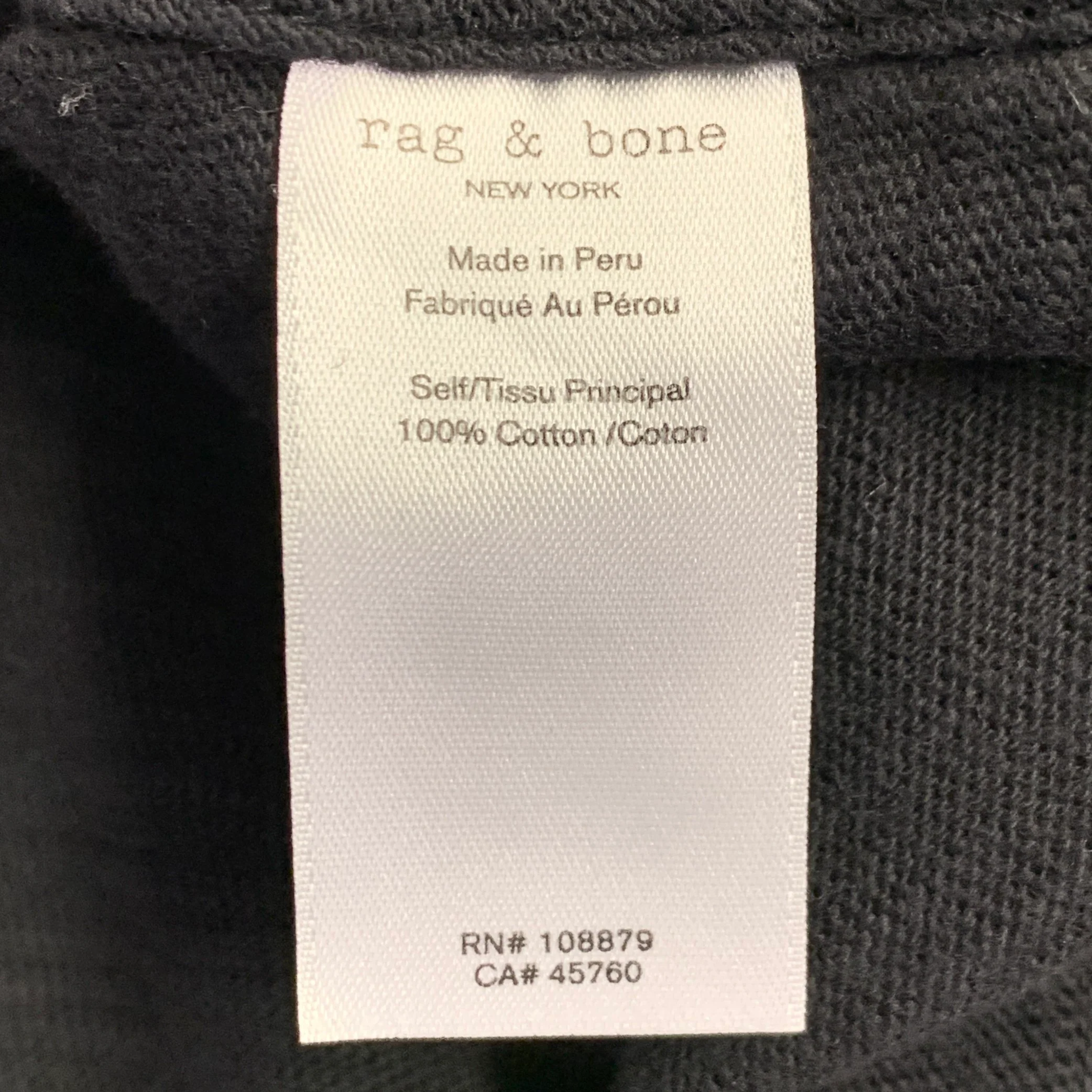 RAG & BONE Size XXL Black Cotton Crew Neck T-shirt - Image 6