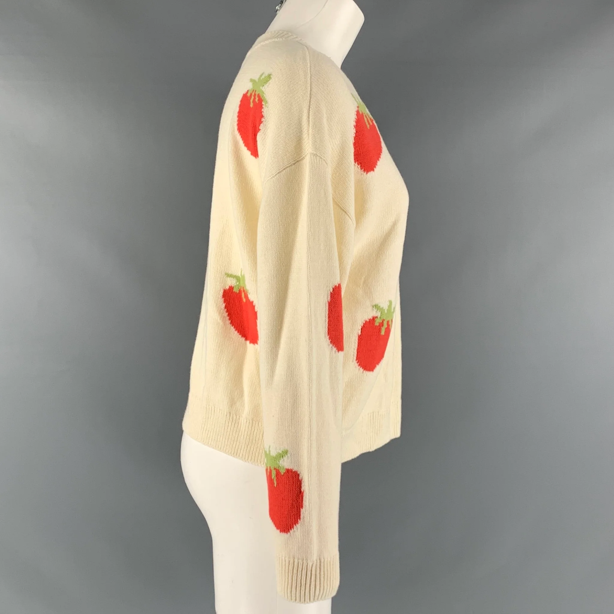 RAILS Size S Cream Red Cotton Acrylic Strawberry Crew-Neck Pullover - Image 2