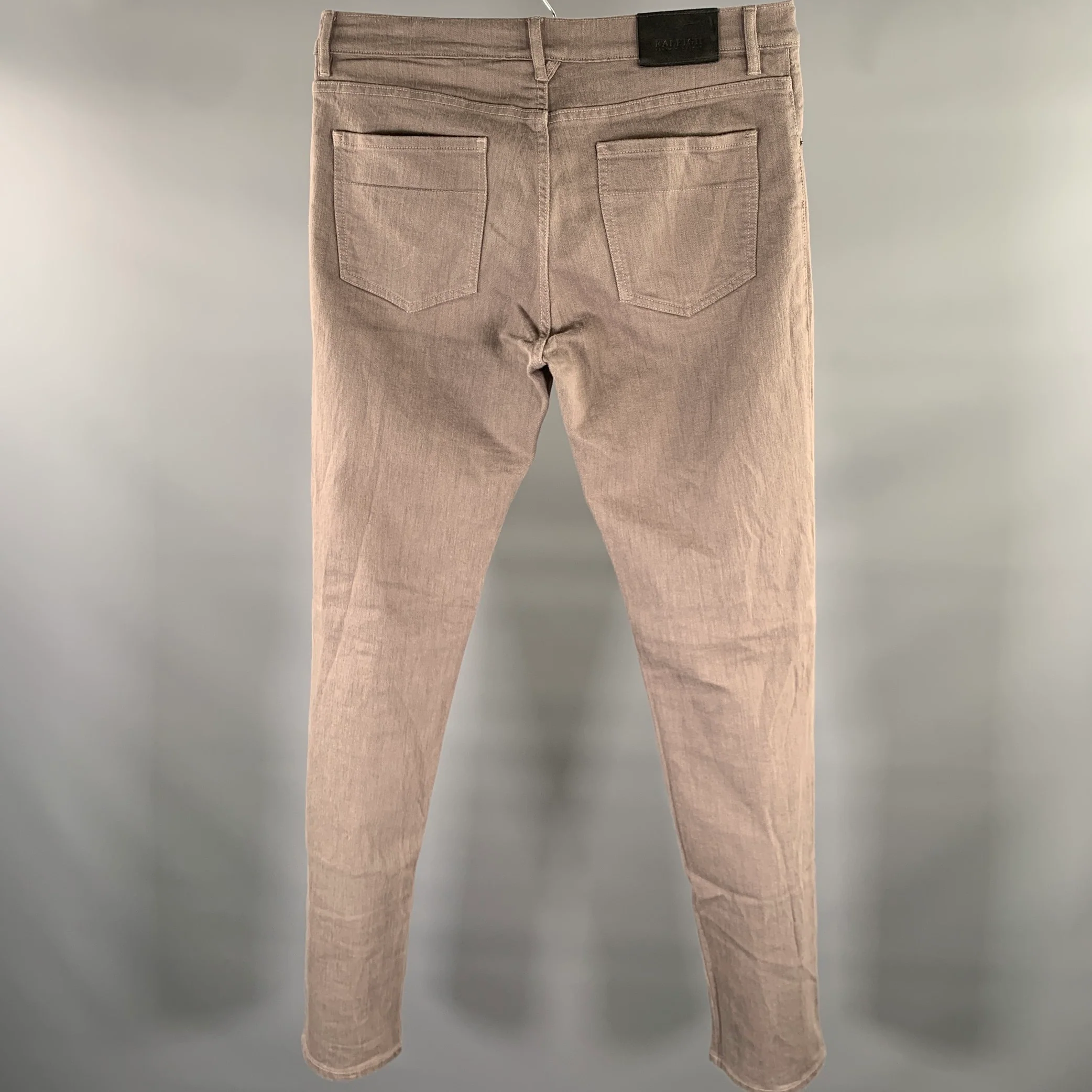RALEIGH Size 34 Grey Cotton Blend Slim Fit Jeans - Image 2