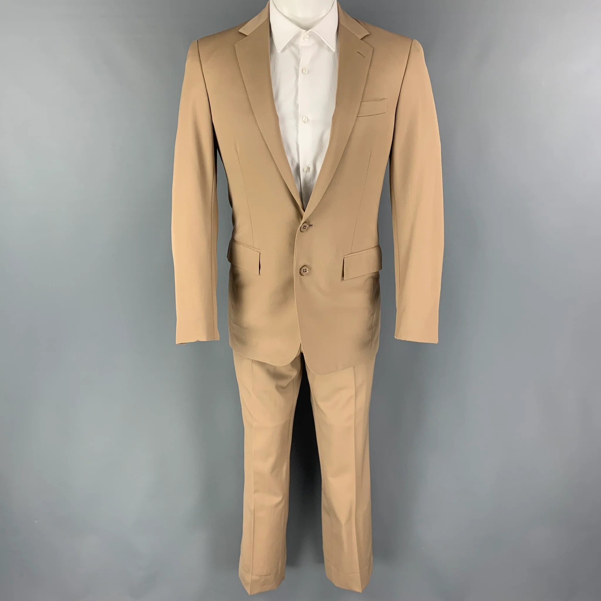 RALPH LAUREN Black Label Size 38 Khaki Wool Notch Lapel Suit - Image 2