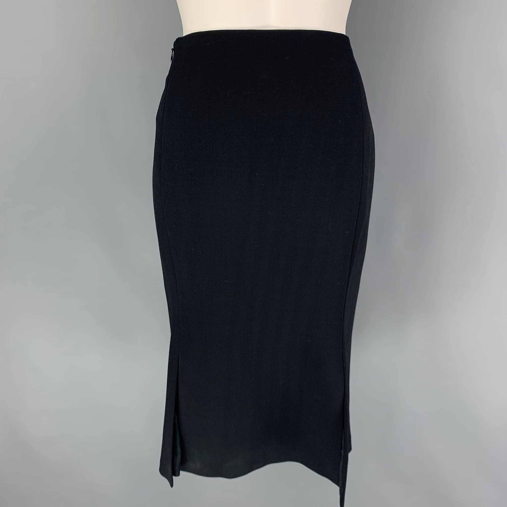 RALPH LAUREN Black Label Size 8 Black Wool Pencil Skirt - Image 3