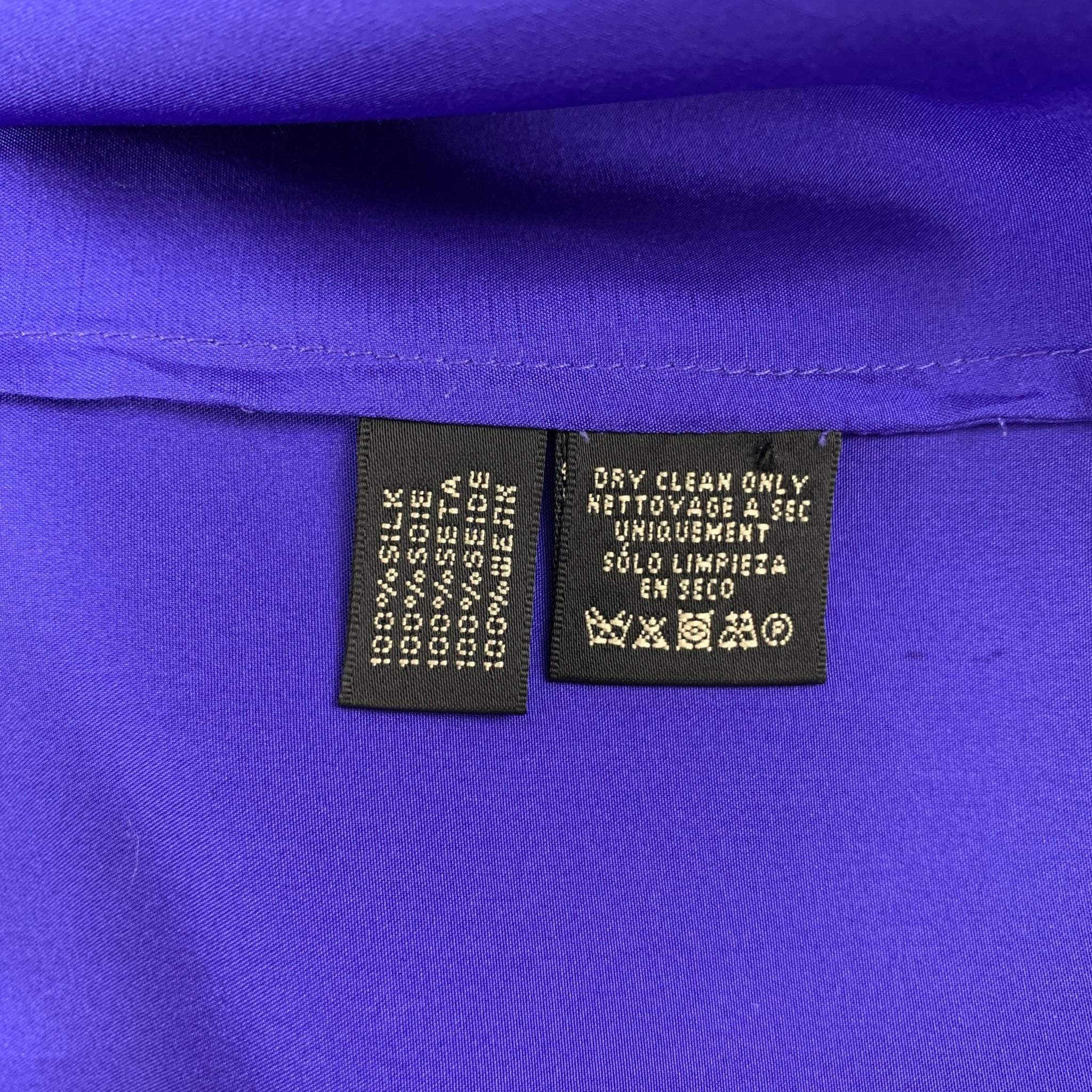 RALPH LAUREN Black Label Size 8 Purple Silk Button Up Shirt - Image 4