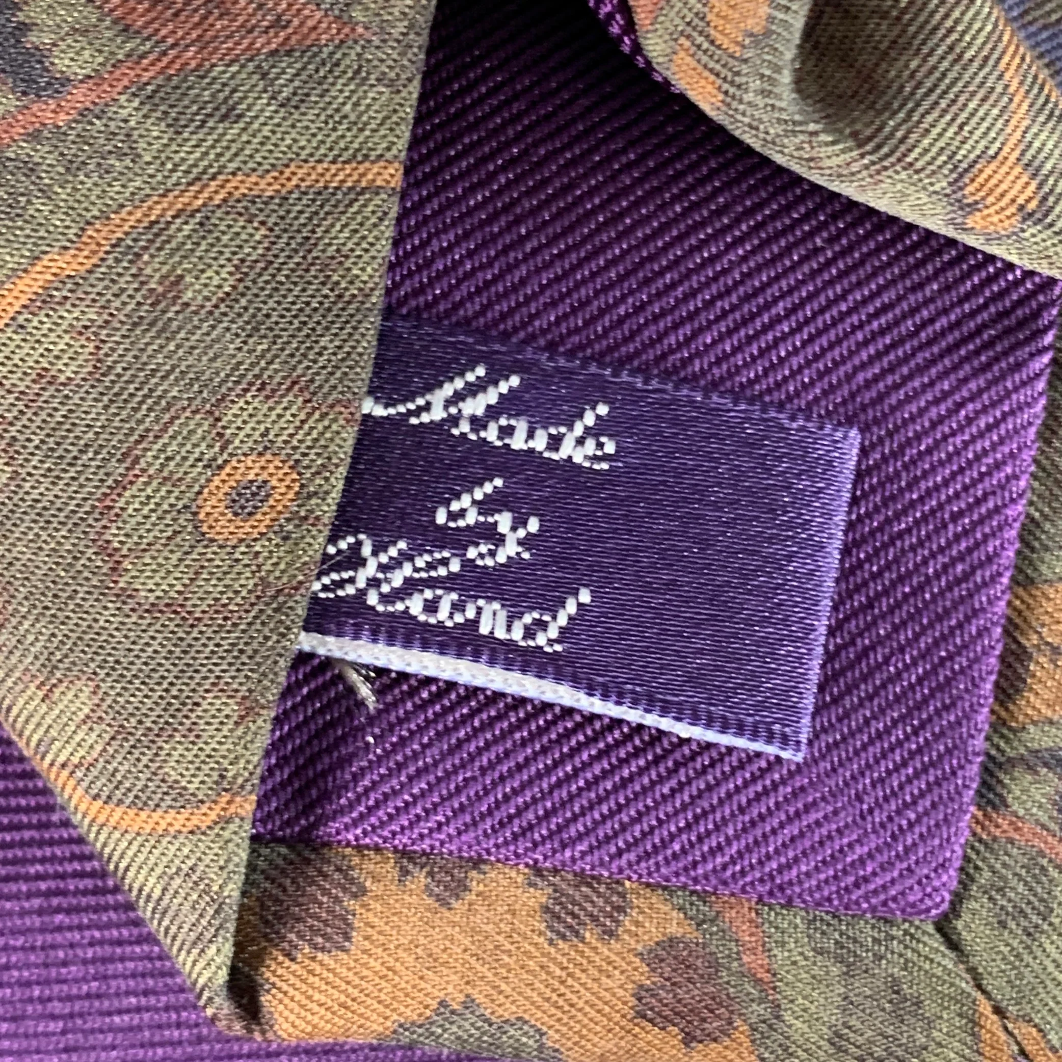 RALPH LAUREN Brown Forest Green Paisley Silk Twill Tie - Image 5