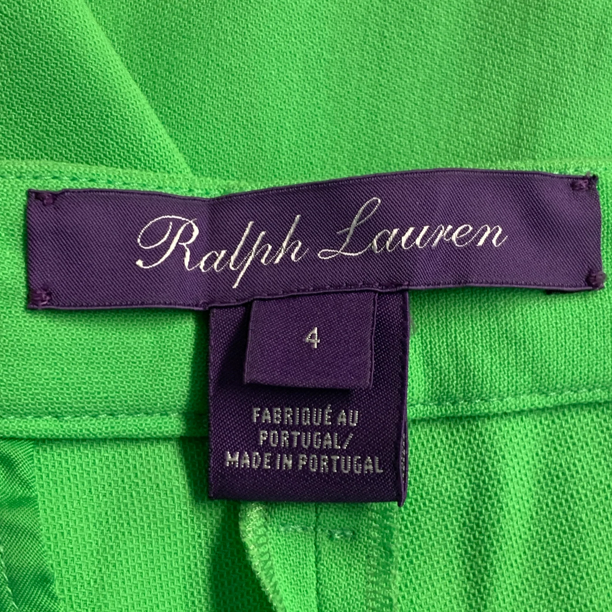 RALPH LAUREN COLLECTION Size 4 Green Lime Wool Blend Pleated Dress Pants - Image 5