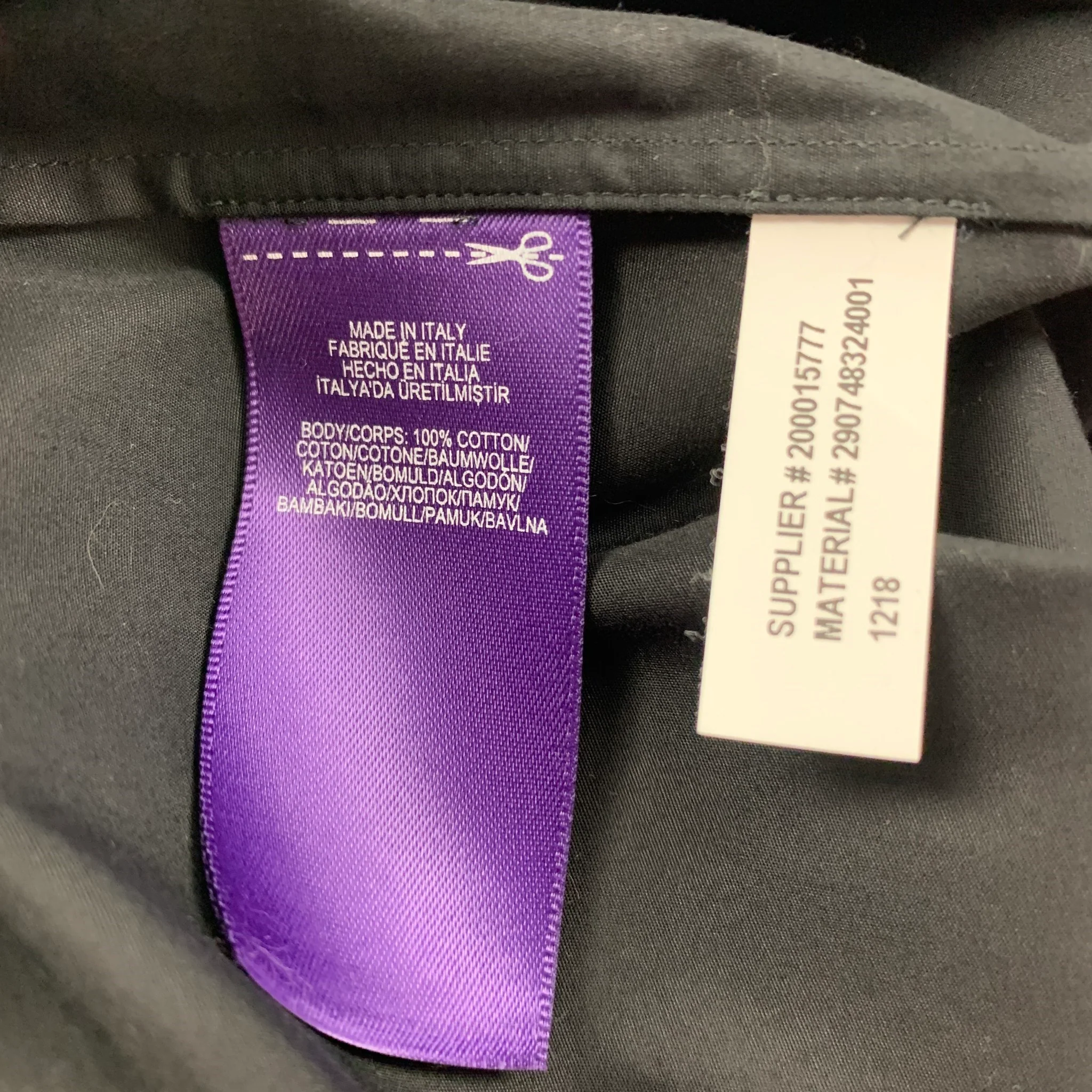 RALPH LAUREN Collection Size 6 Black Cotton Wrap Around Casual Top - Image 5