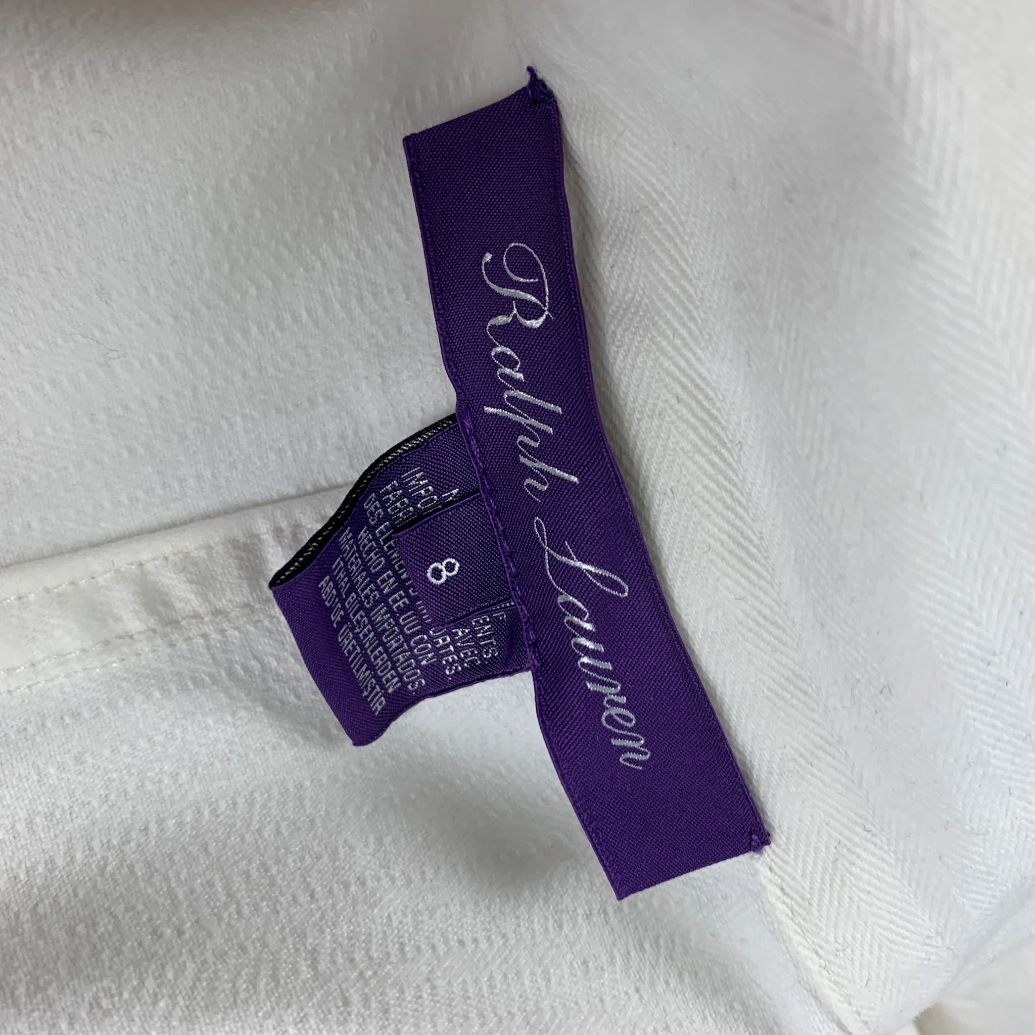 RALPH LAUREN Collection Size 8 Cream Cotton Long Sleeve Military Jumpsuit - Image 6