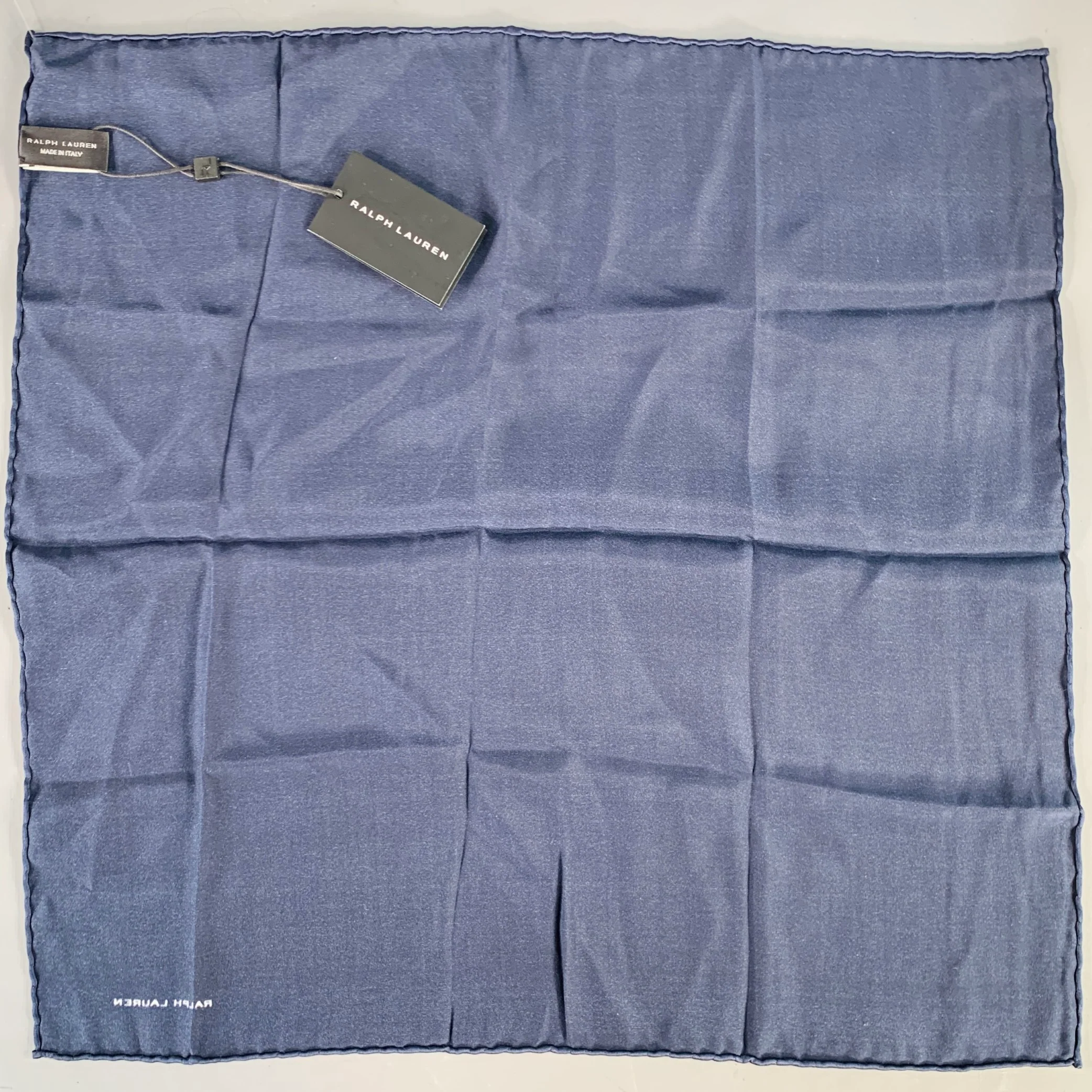 RALPH LAUREN Navy Silk Pocket Square - Image 3