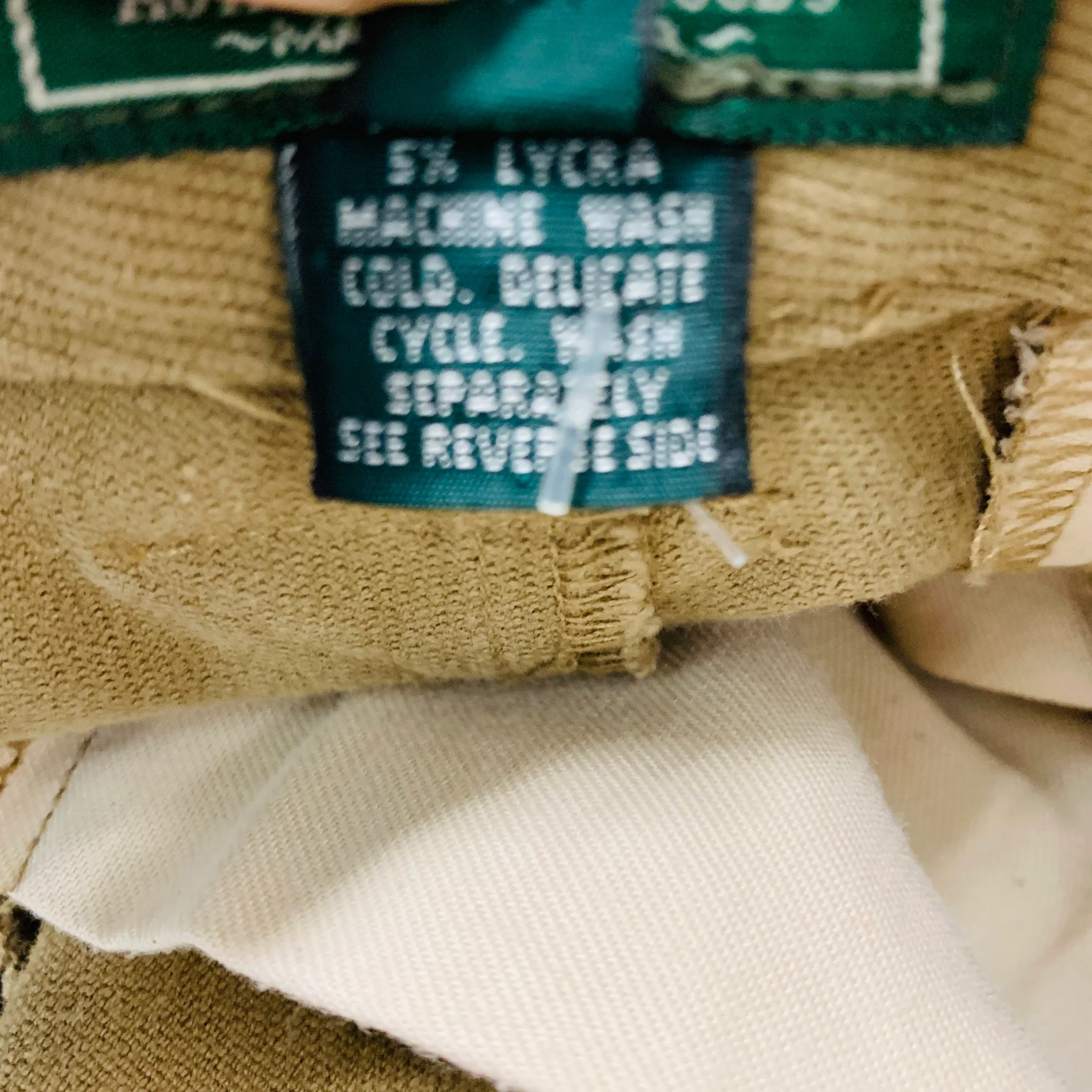 RALPH LAUREN Size 10 Khaki Brown Cotton Lycra Patchwork Suede Casual Pants - Image 5