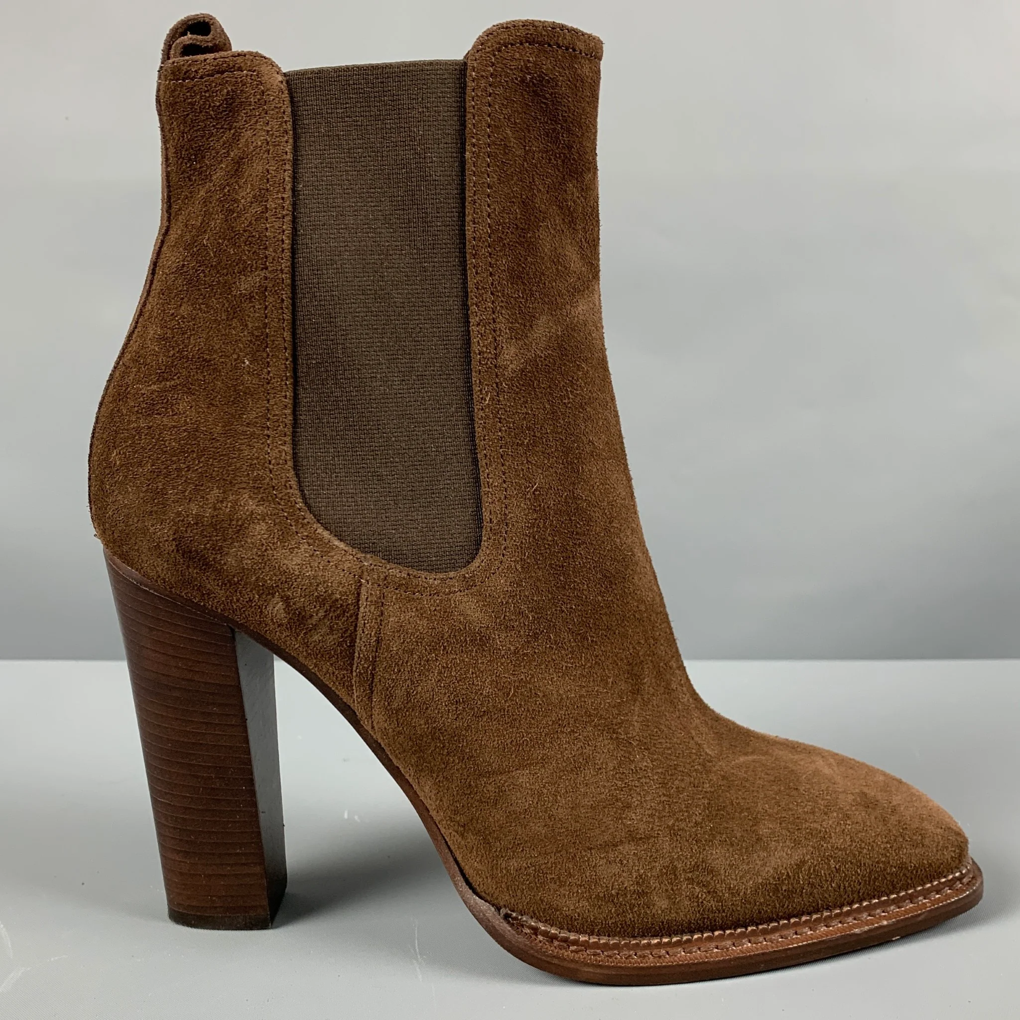 RALPH LAUREN Size 11 Brown Suede Ankle Boots - Image 2