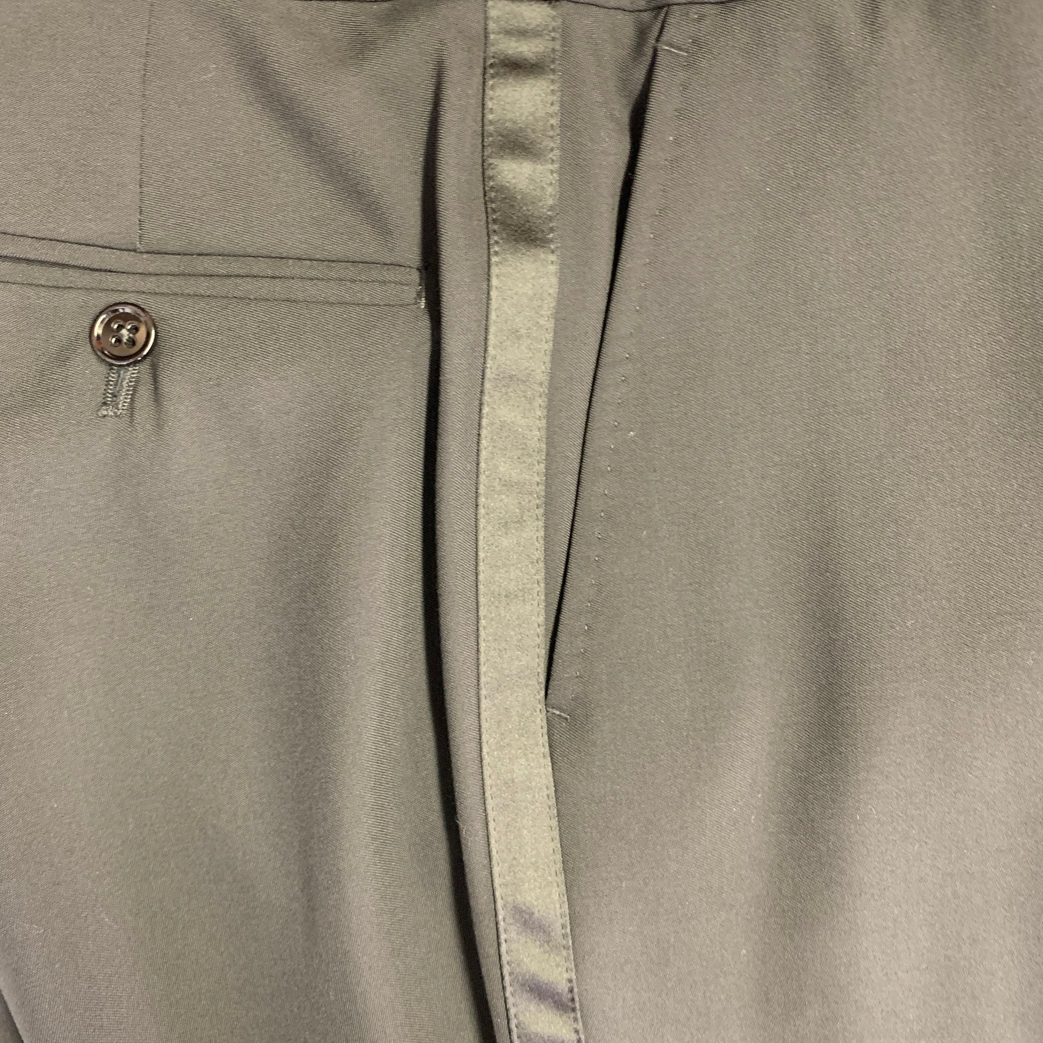 RALPH LAUREN Size 30 Black Wool Straight Zip Fly Dress Pants - Image 3