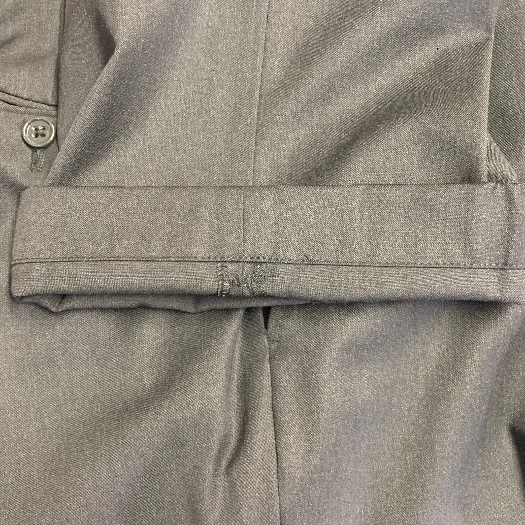 RALPH LAUREN Size 32 Black Twill Wool Straight Dress Pants - Image 7