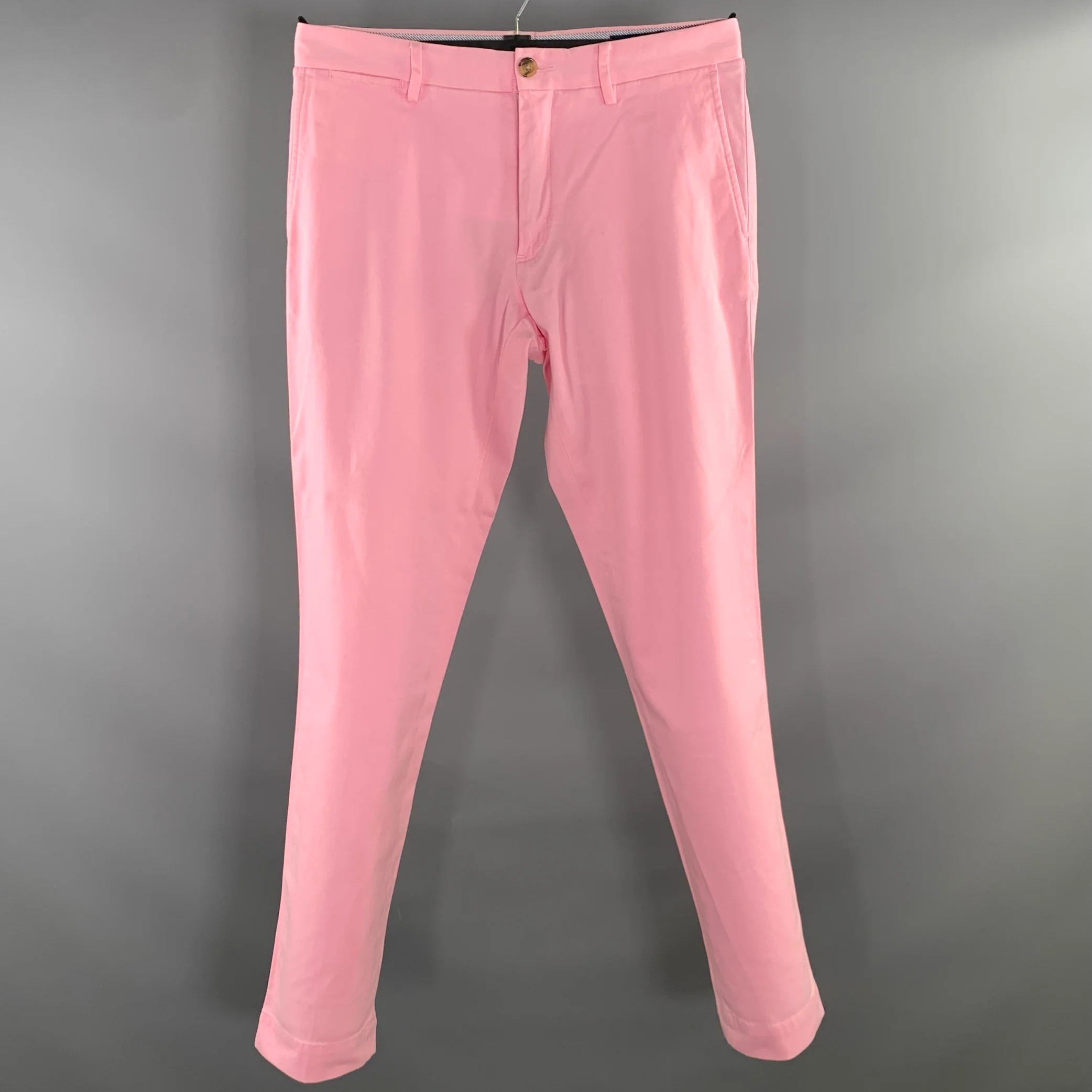 RALPH LAUREN Size 32 Pink Pastel Cotton Elastane Zip Fly Casual Pants