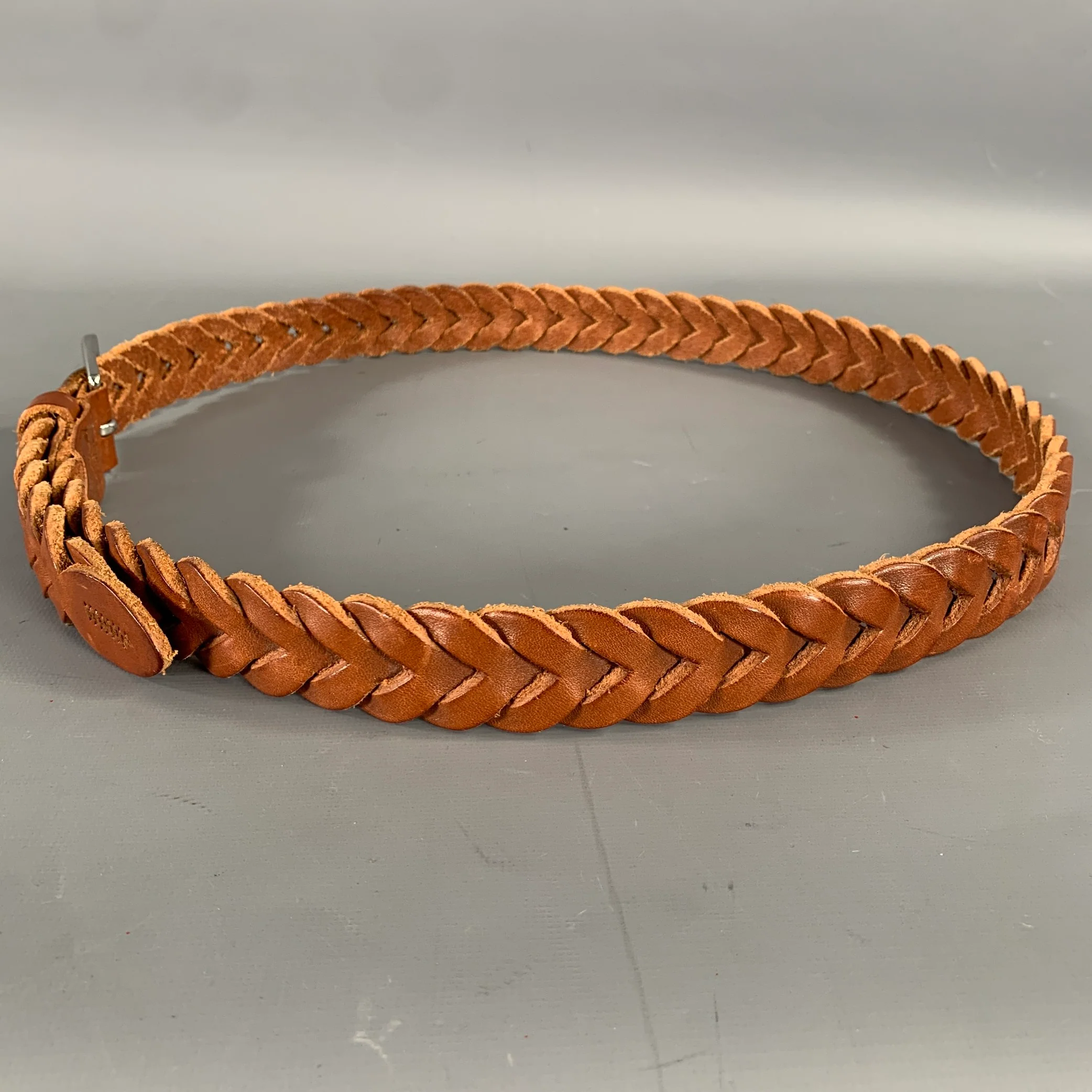 RALPH LAUREN Size 36 Brown Braided Leather Belt - Image 4