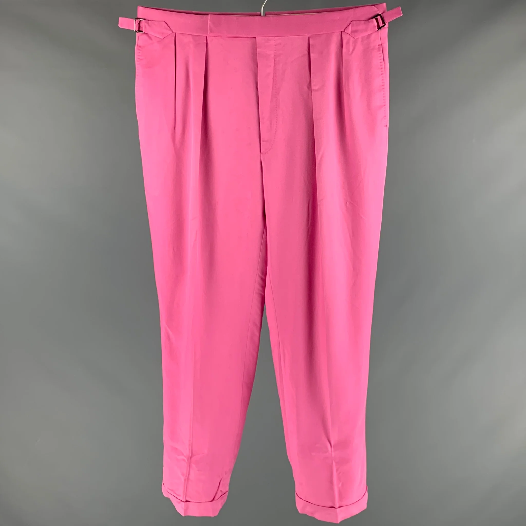 RALPH LAUREN Size 36 Pink Silk Pleated Dress Pants