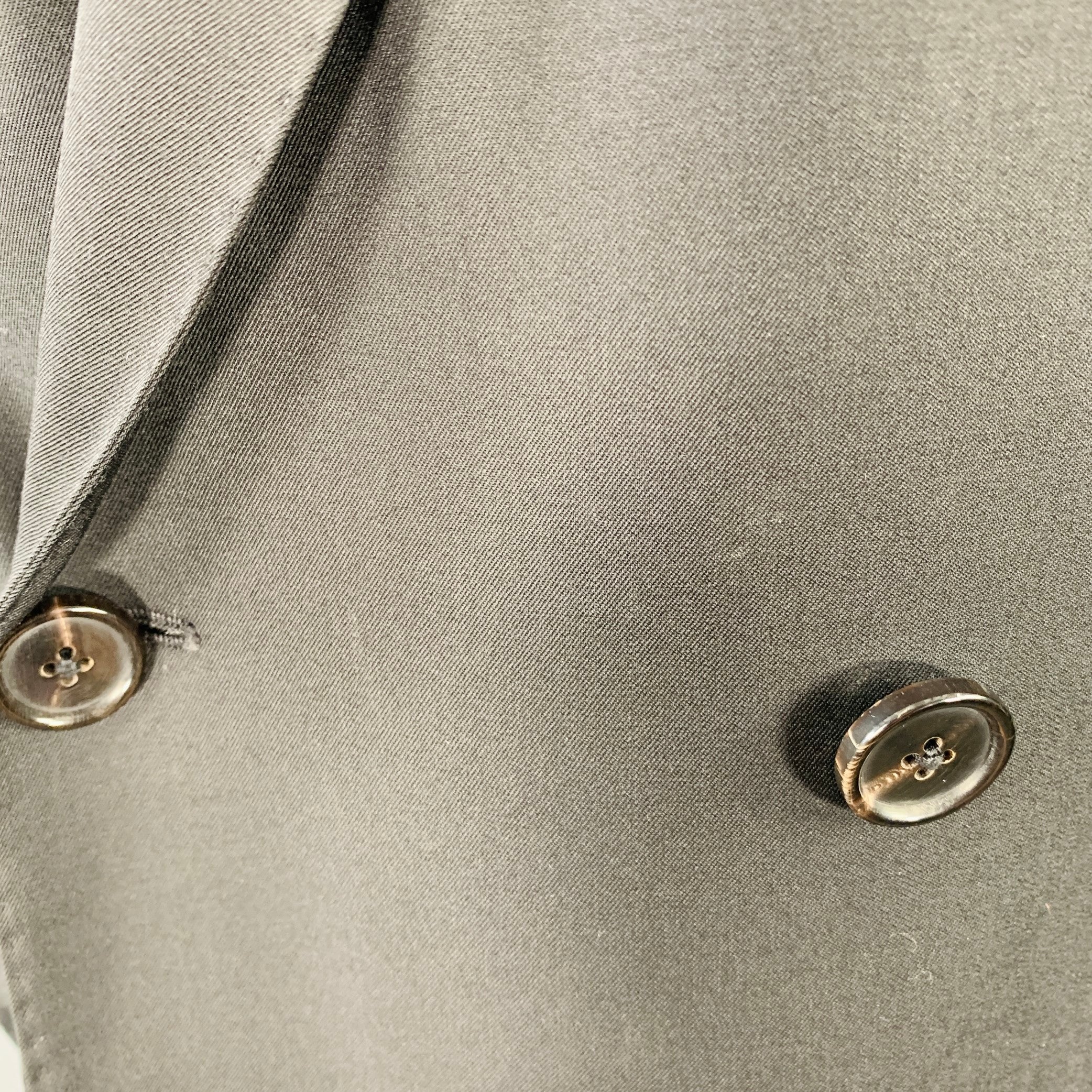 RALPH LAUREN Size 38 Regular Black Wool Double Breasted Peak Lapel Sport Coat - Image 9