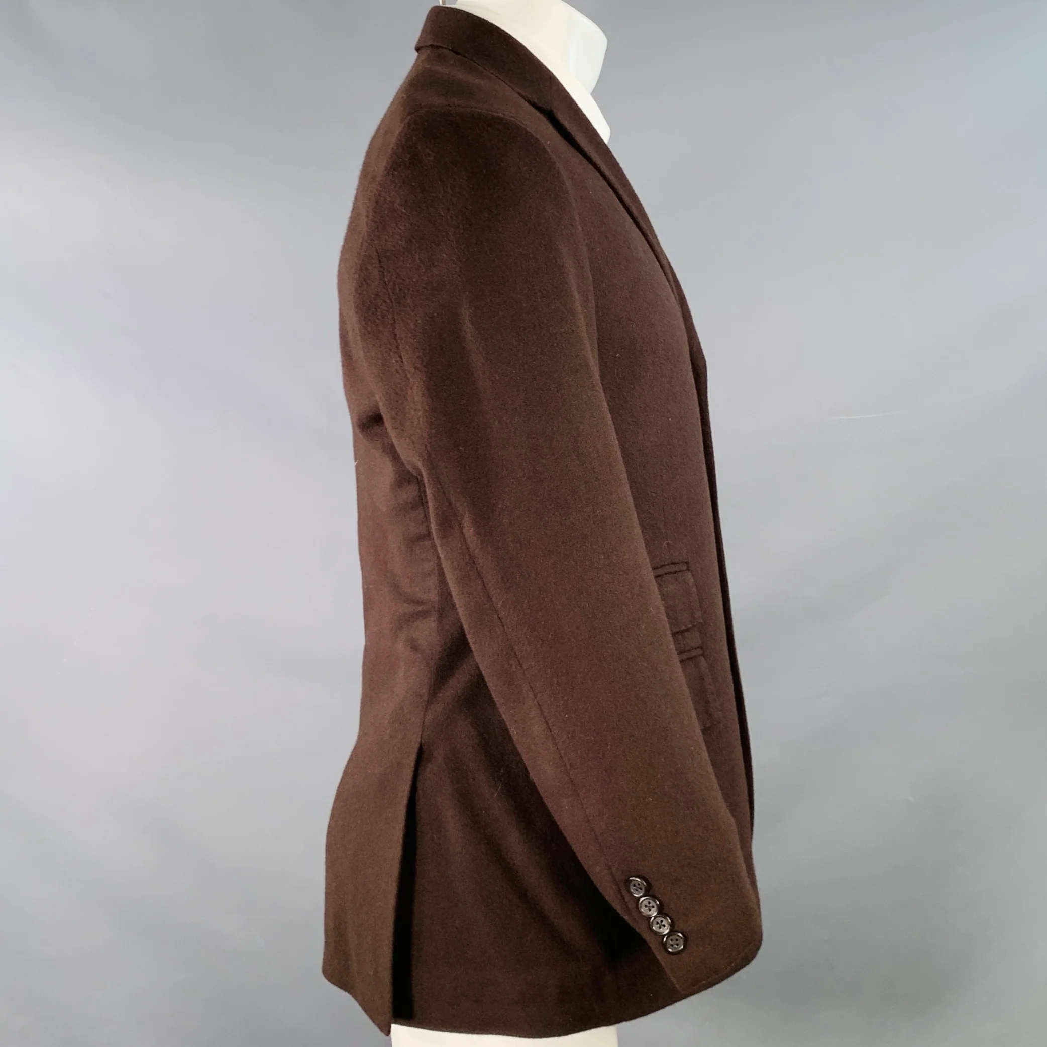 RALPH LAUREN Size 38 Regular Brown Cashmere Notch Lapel Sport Coat - Image 2