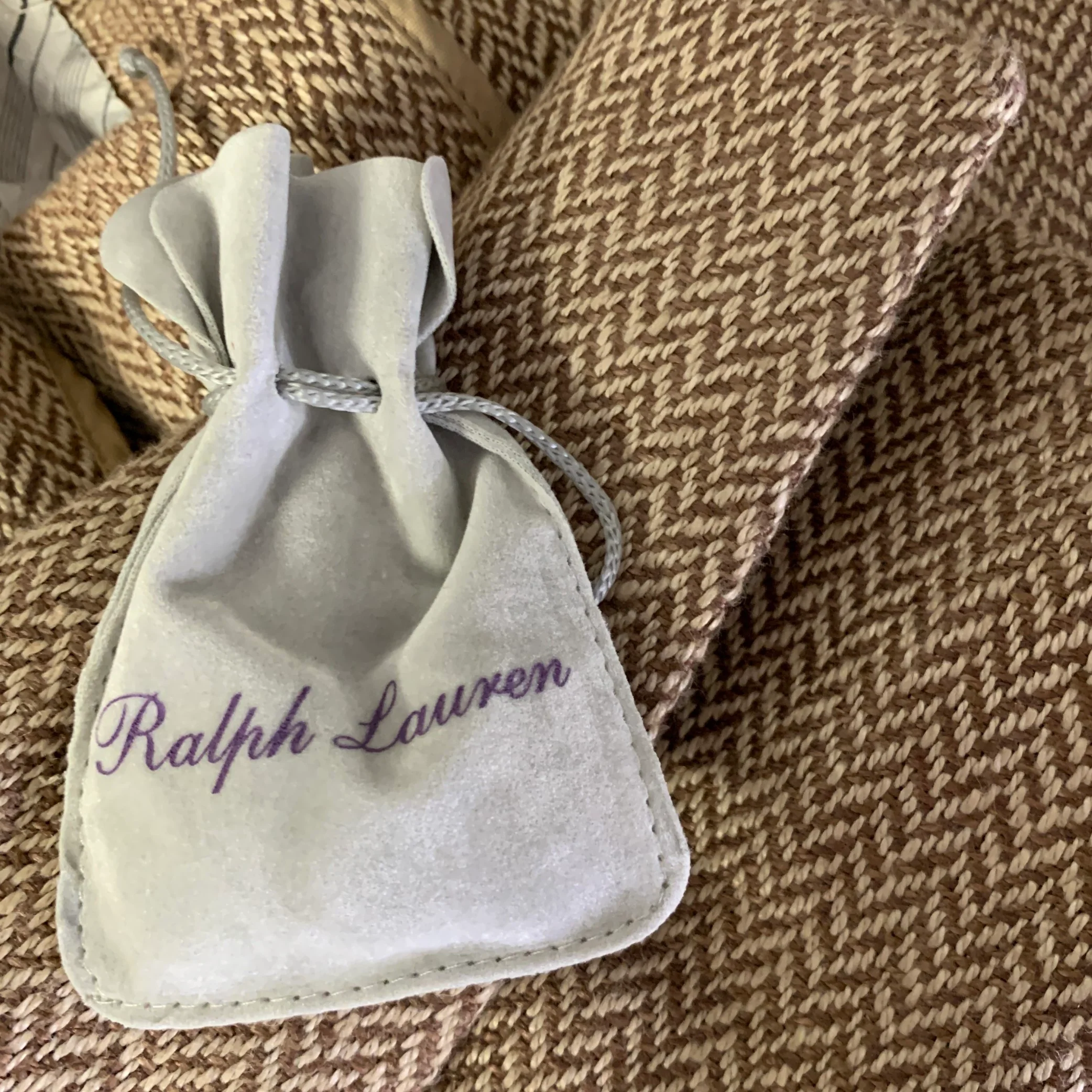 RALPH LAUREN Size 38 Tan Brown Herringbone Linen Notch Lapel Sport Coat - Image 7