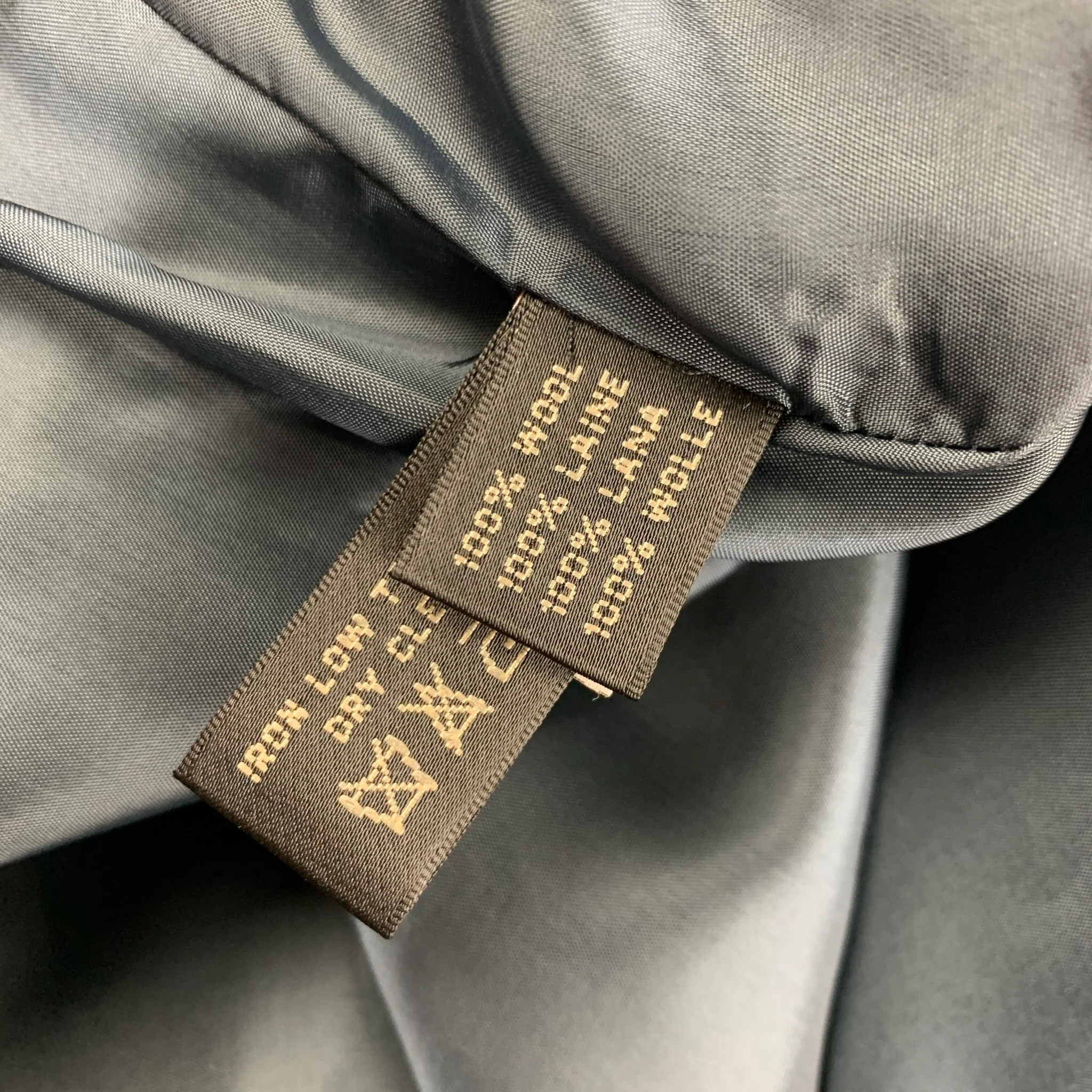 RALPH LAUREN Size 4 Blue Grey Wool Paisley Pencil Below Knee Skirt - Image 5