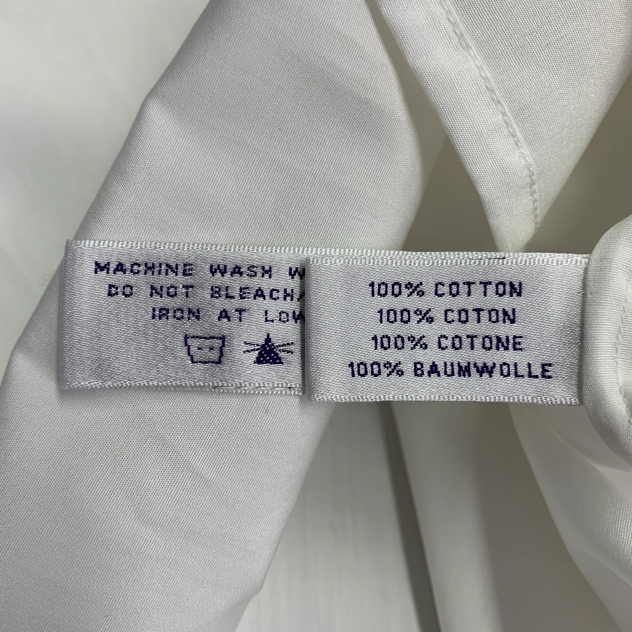 RALPH LAUREN Size 4 White Cotton Pleated Collarless Dress Top - Image 10