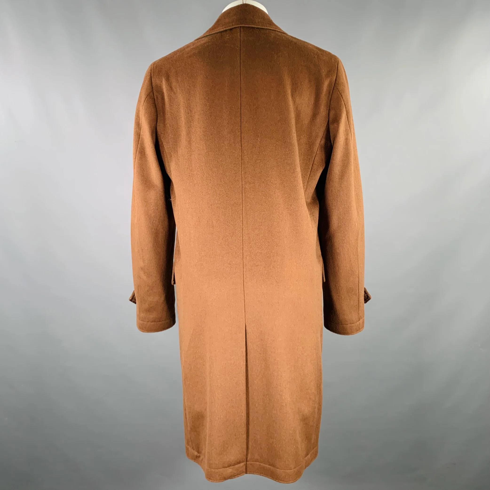RALPH LAUREN Size 40 Brown Wool Blend Double Breasted Coat - Image 4