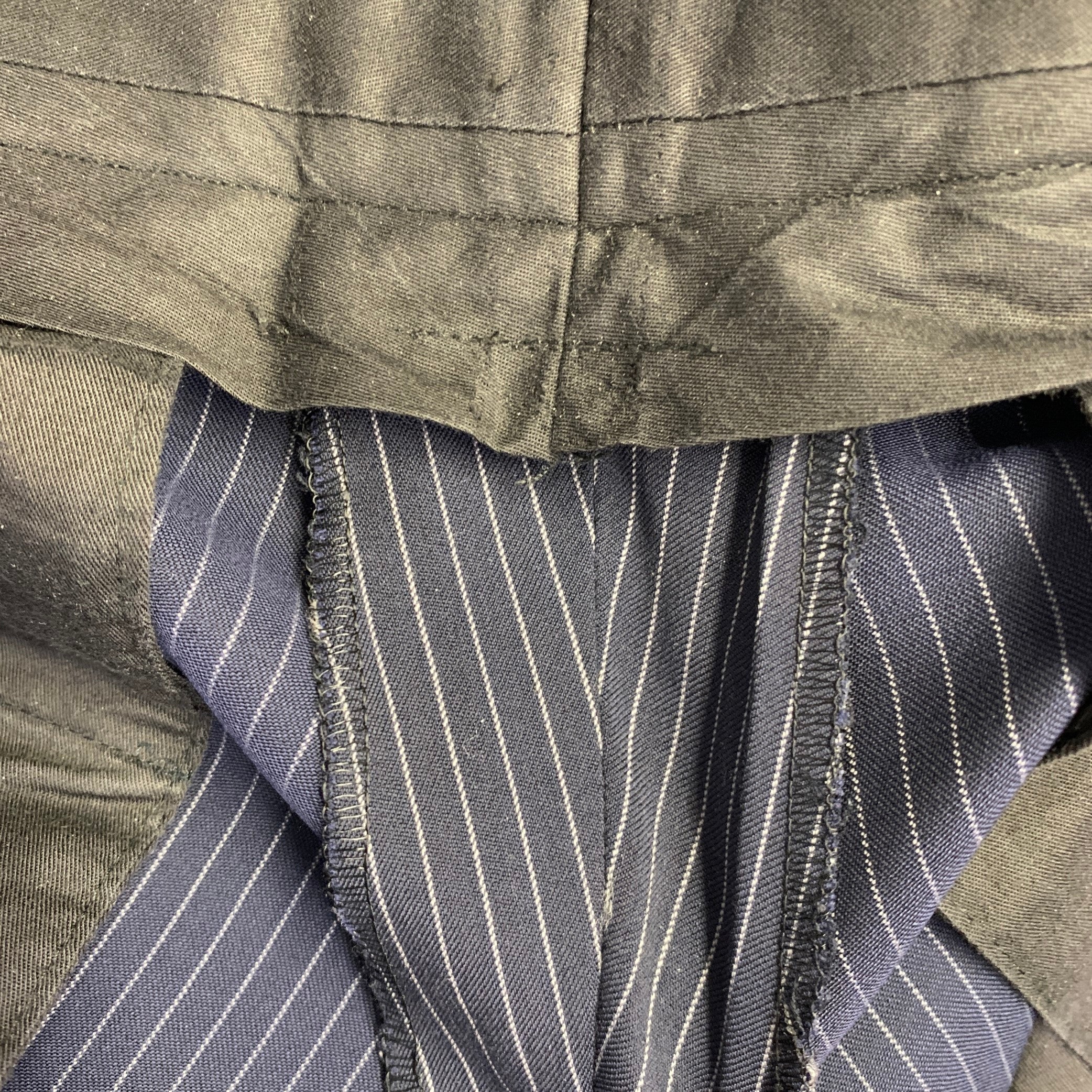 RALPH LAUREN Size 40 Navy Grey Stripe Virgin Wool Notch Lapel Suit - Image 12