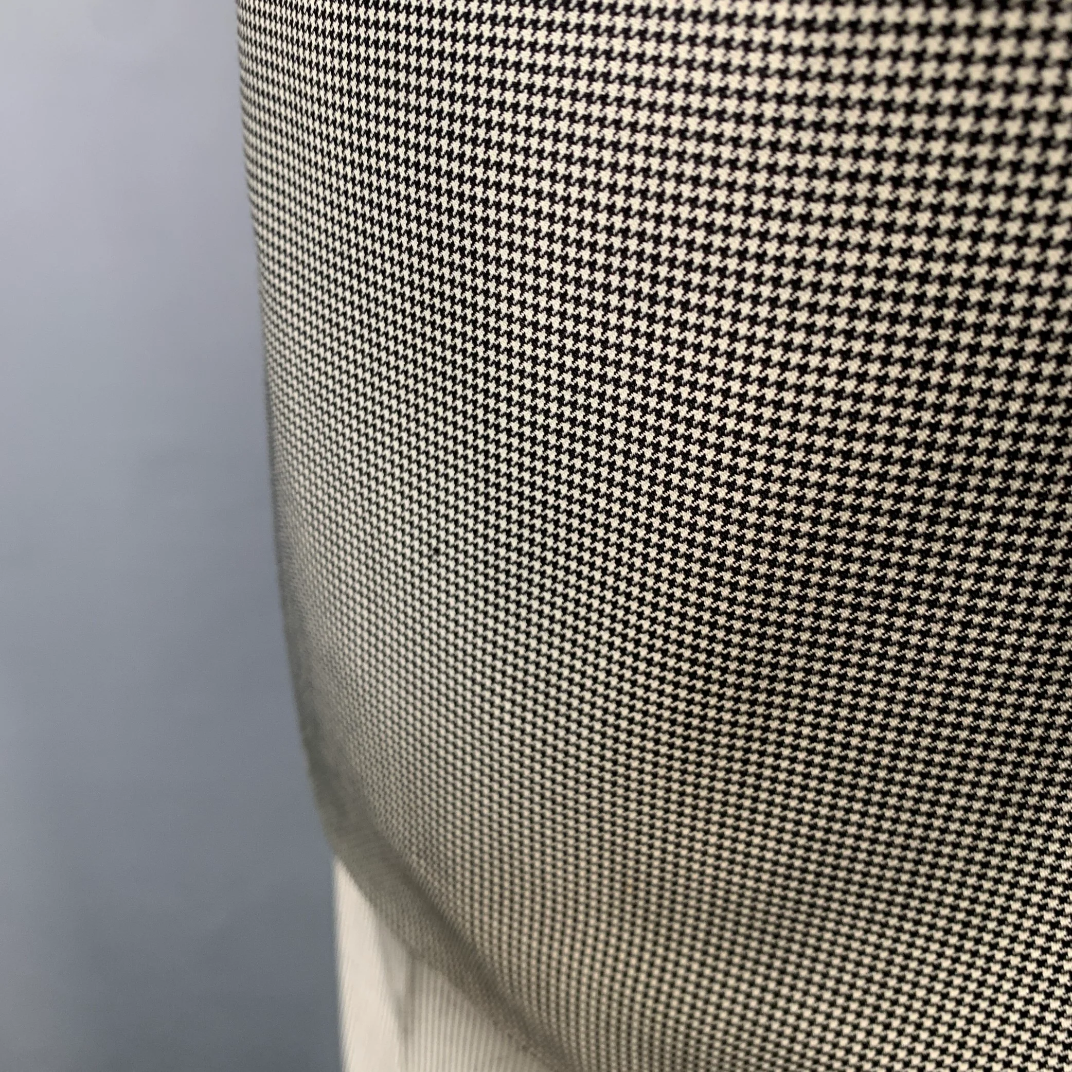 RALPH LAUREN Size 40 Regular Black Grey Houndstooth Wool Notch Lapel Suit - Image 8