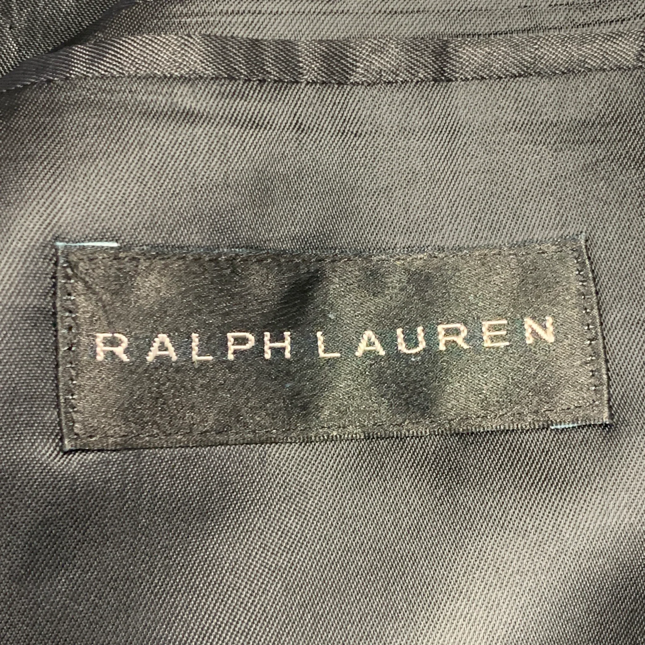 RALPH LAUREN Size 40 Regular Black Grey Houndstooth Wool Notch Lapel Suit - Image 9