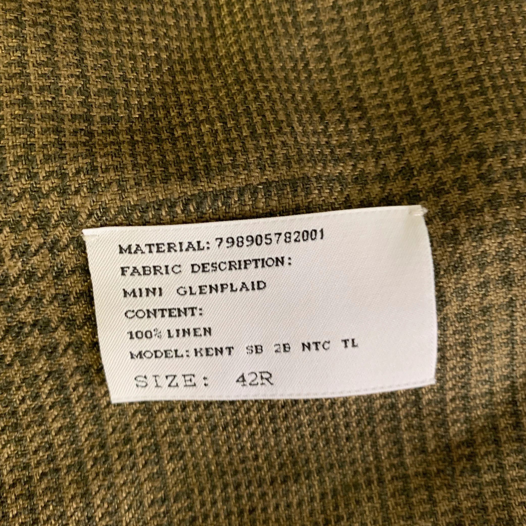 RALPH LAUREN Size 42 Green Olive Glen Check Linen Notch Lapel Sport Coat - Image 7