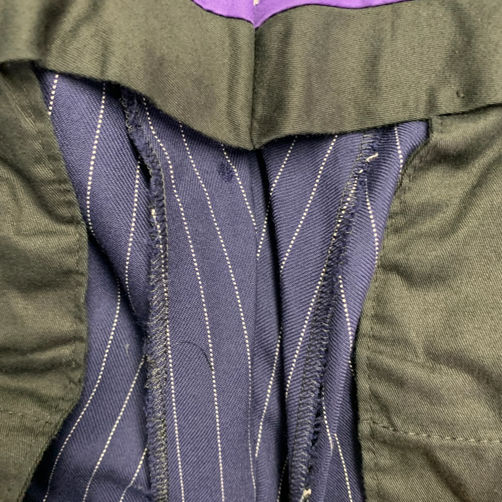 RALPH LAUREN Size 42 Long Navy White Pinstripe Wool Notch Lapel Suit - Image 11