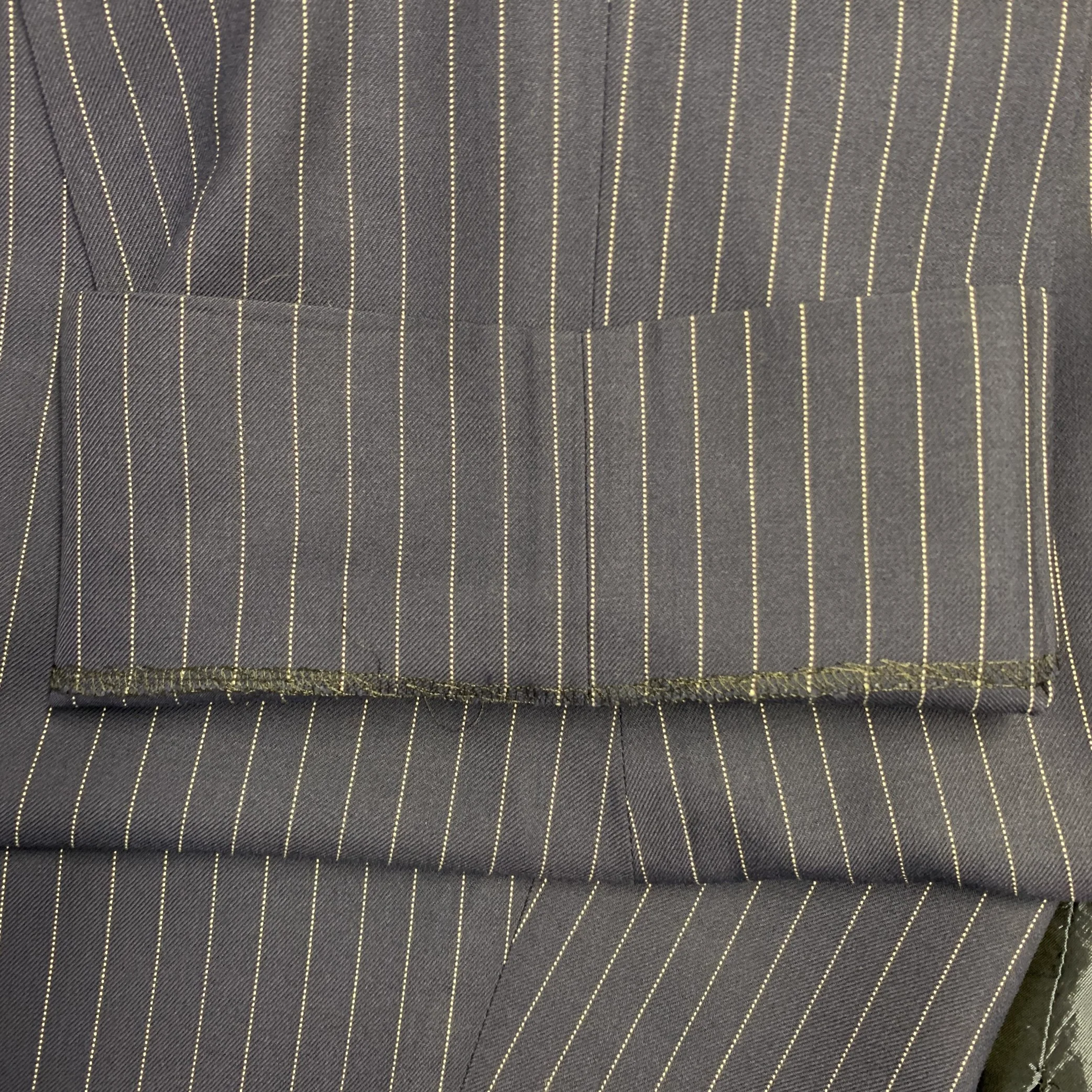 RALPH LAUREN Size 42 Long Navy White Pinstripe Wool Notch Lapel Suit - Image 12