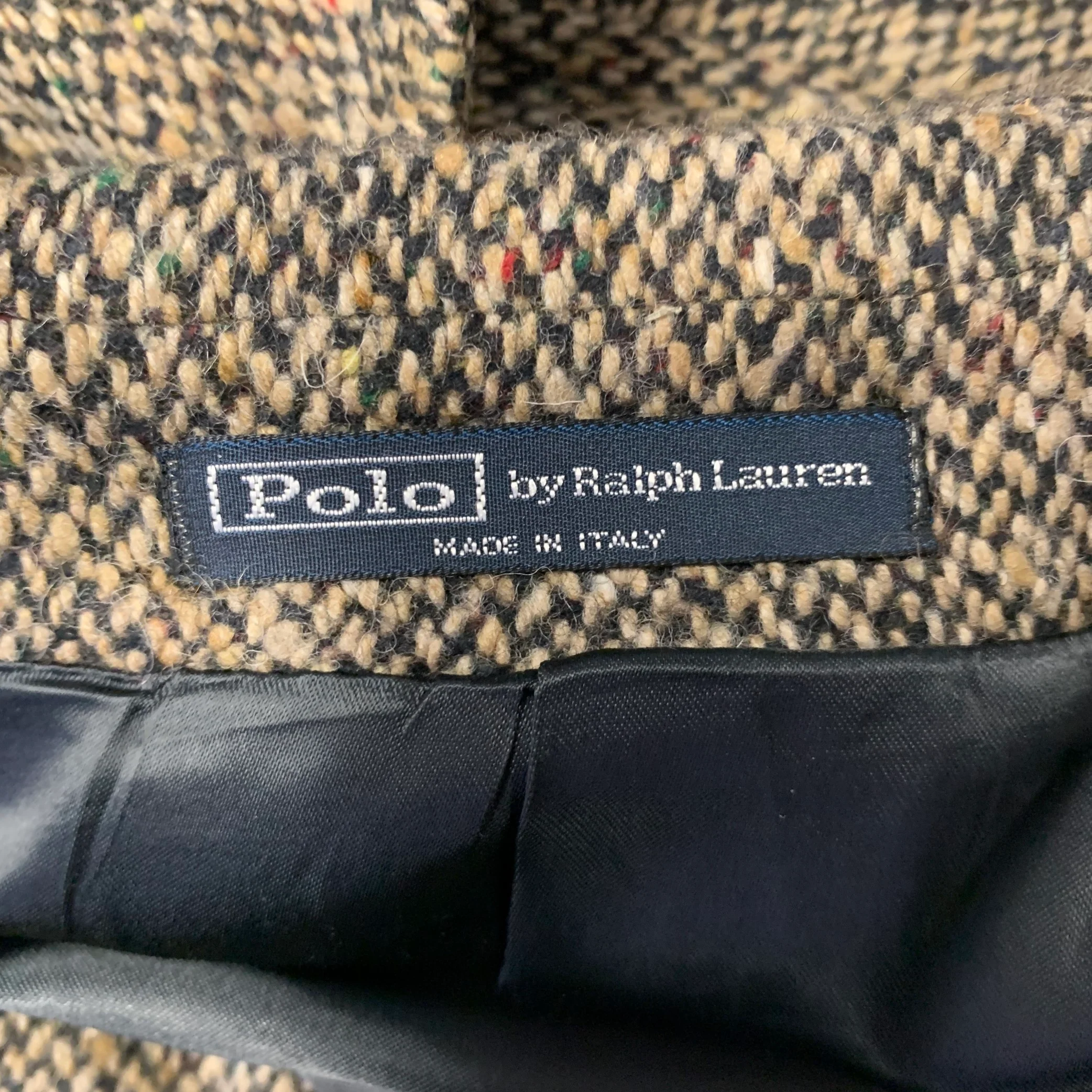 RALPH LAUREN Size 44 Tan Black Wool Hidden Placket Coat - Image 6