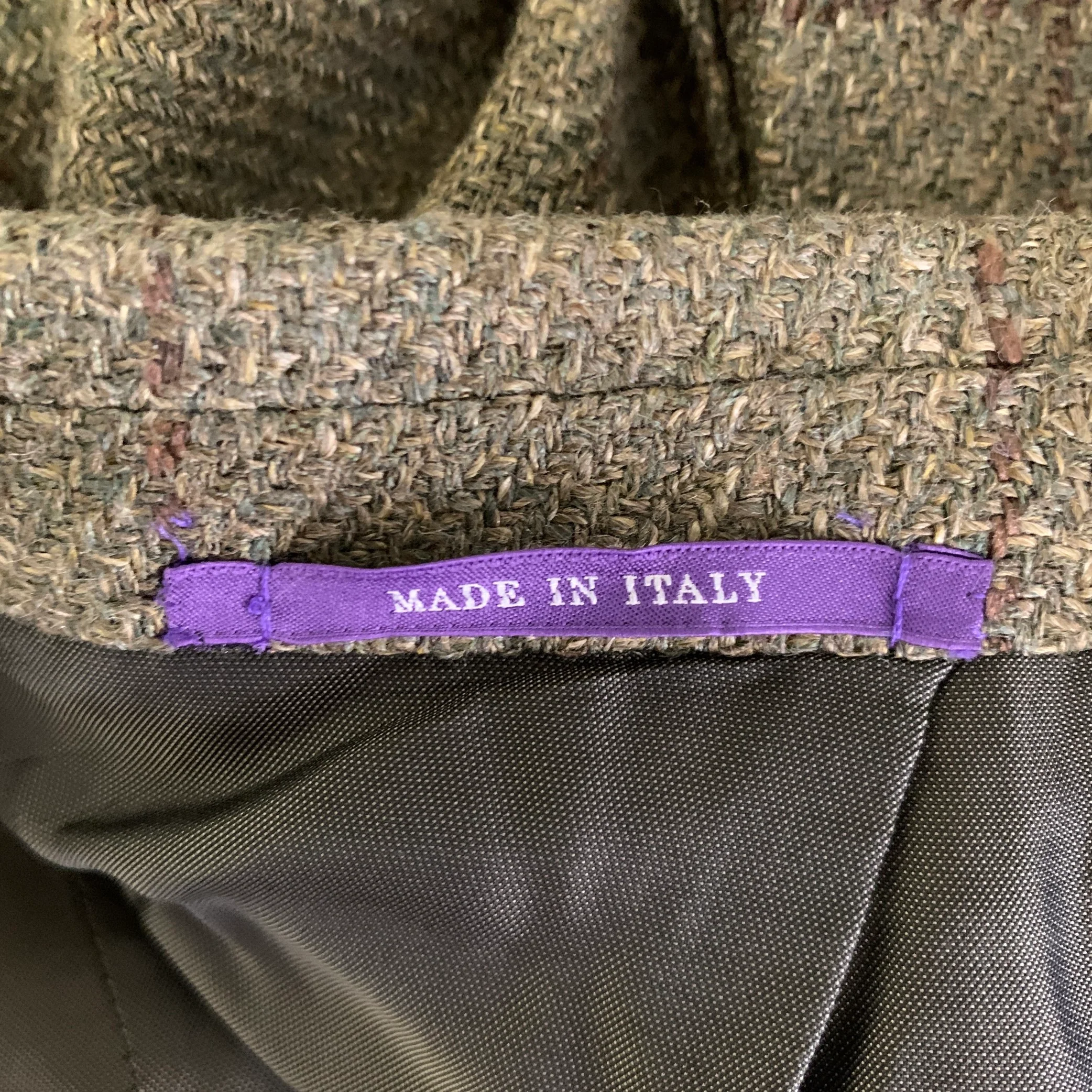 RALPH LAUREN Size 46 Green Brown Window Pane Wool Linen Silk Sport Coat - Image 7