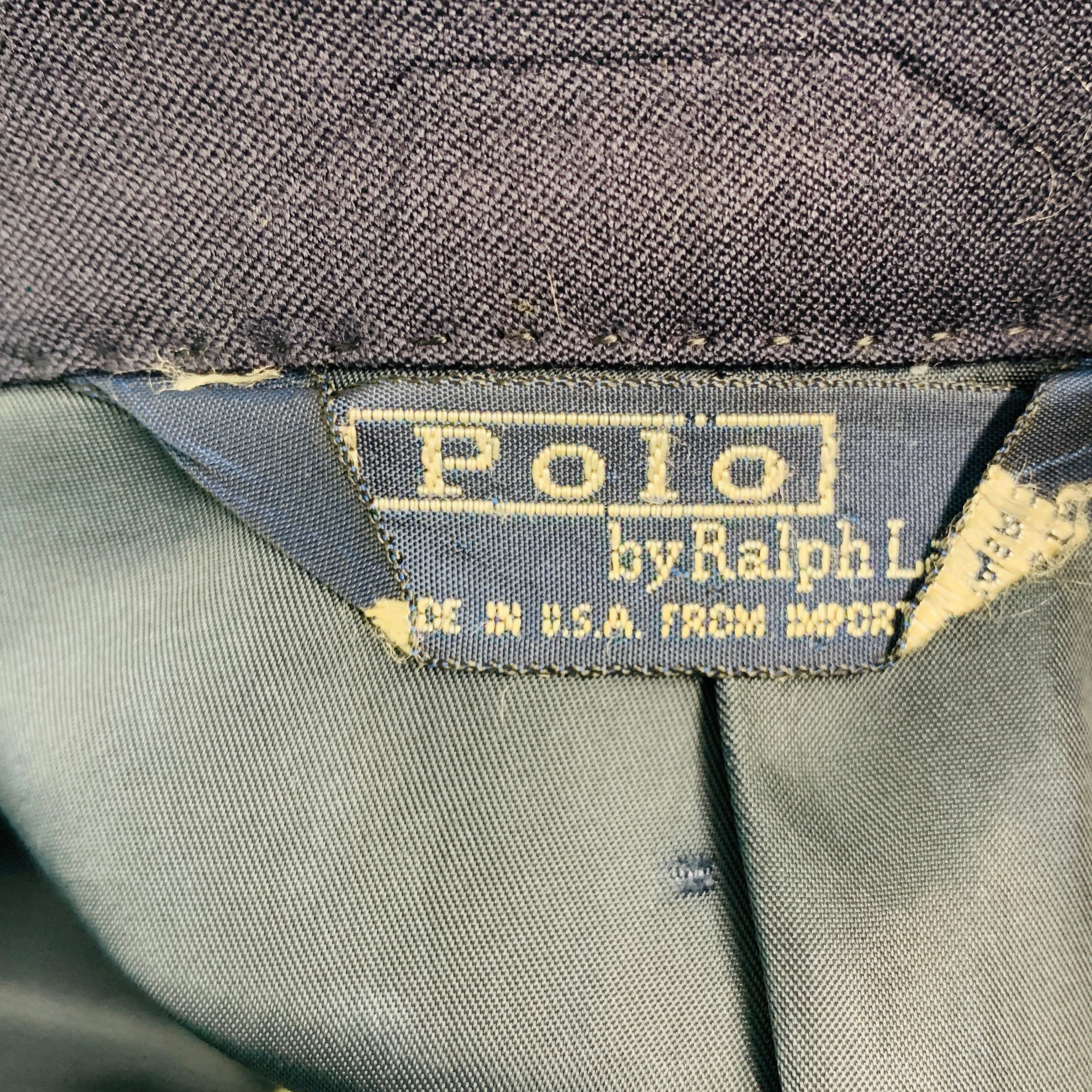RALPH LAUREN Size 46 Navy Wool Notch Lapel Sport Coat - Image 6