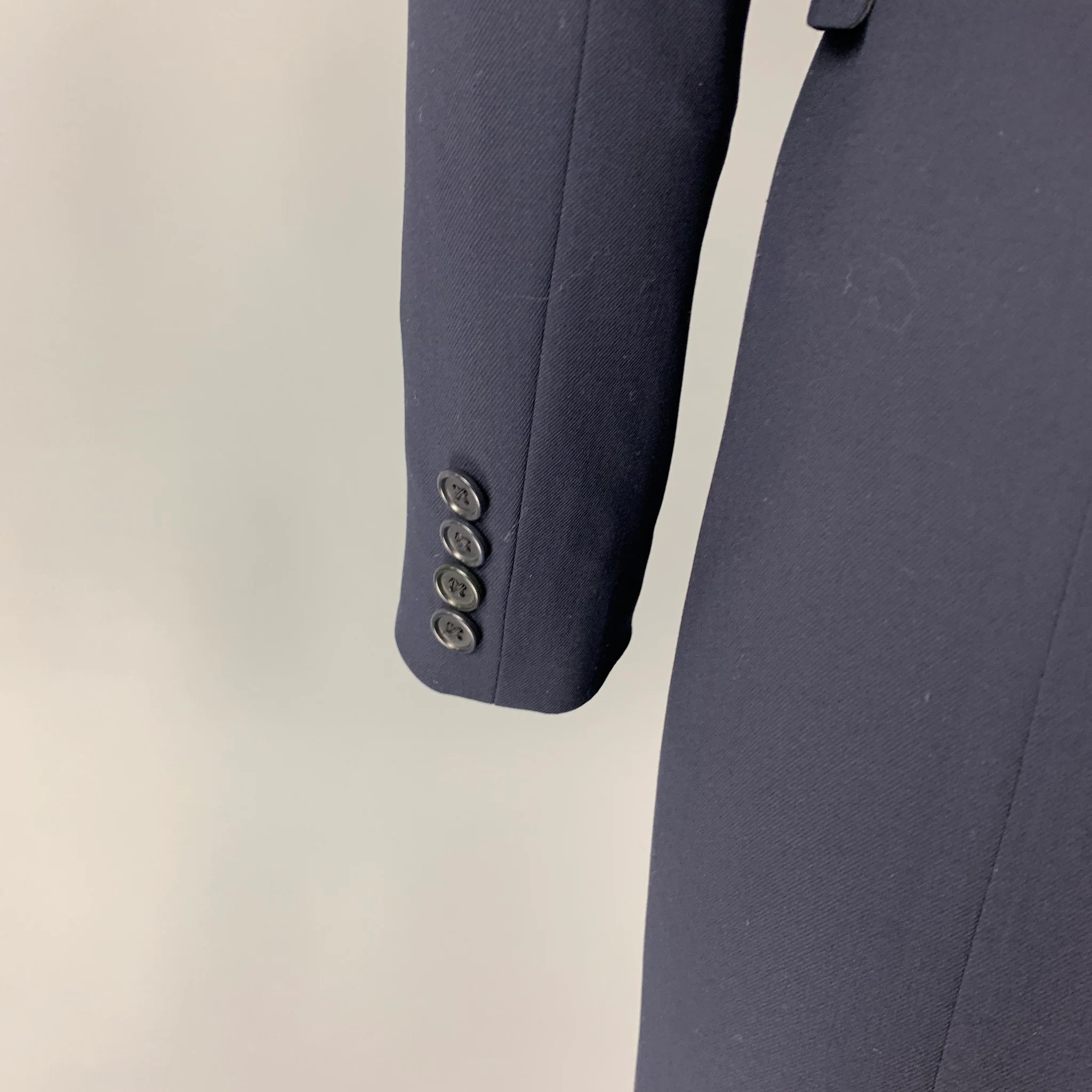 RALPH LAUREN Size 6 Navy Wool Double Breasted Coat - Image 4