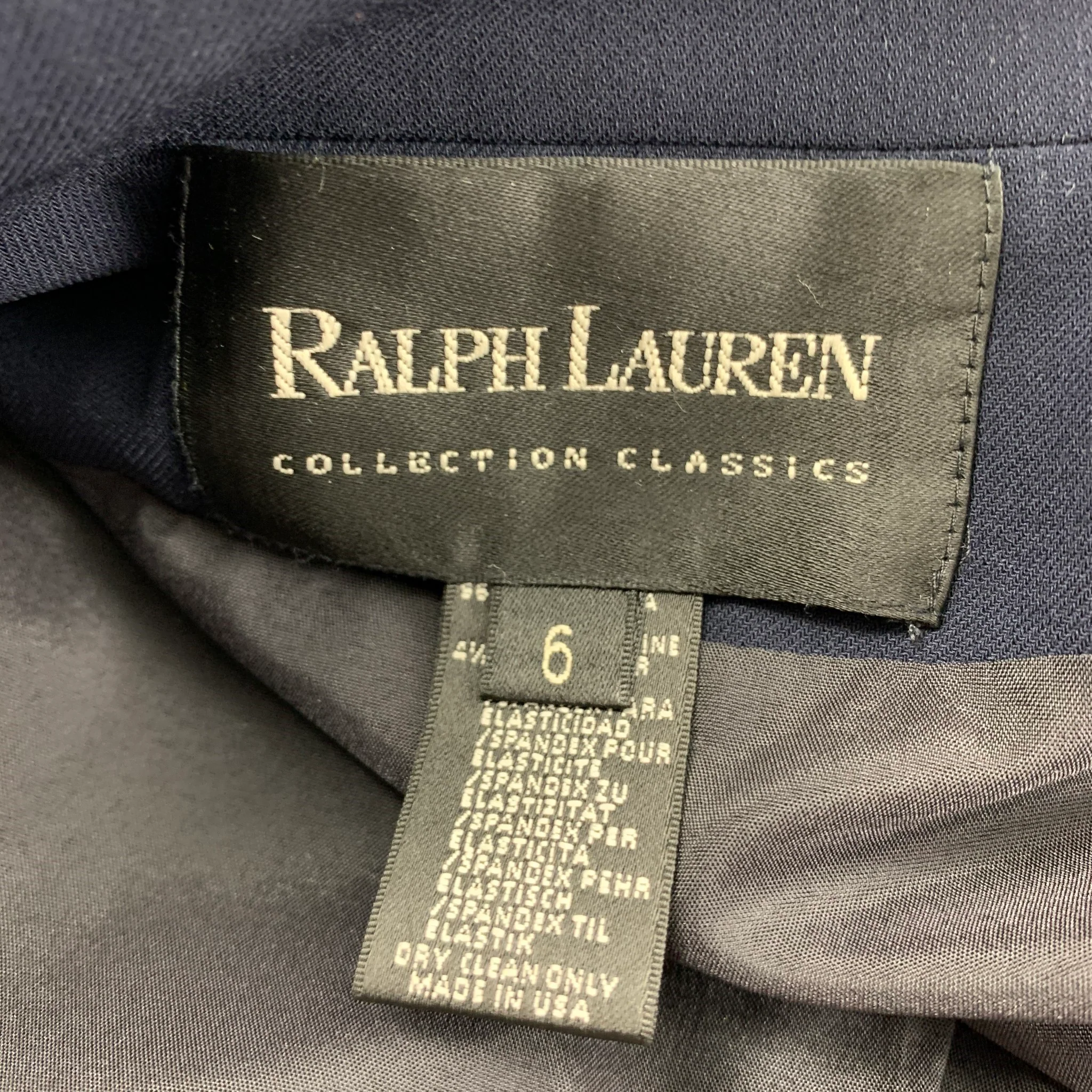RALPH LAUREN Size 6 Navy Wool Double Breasted Coat - Image 5
