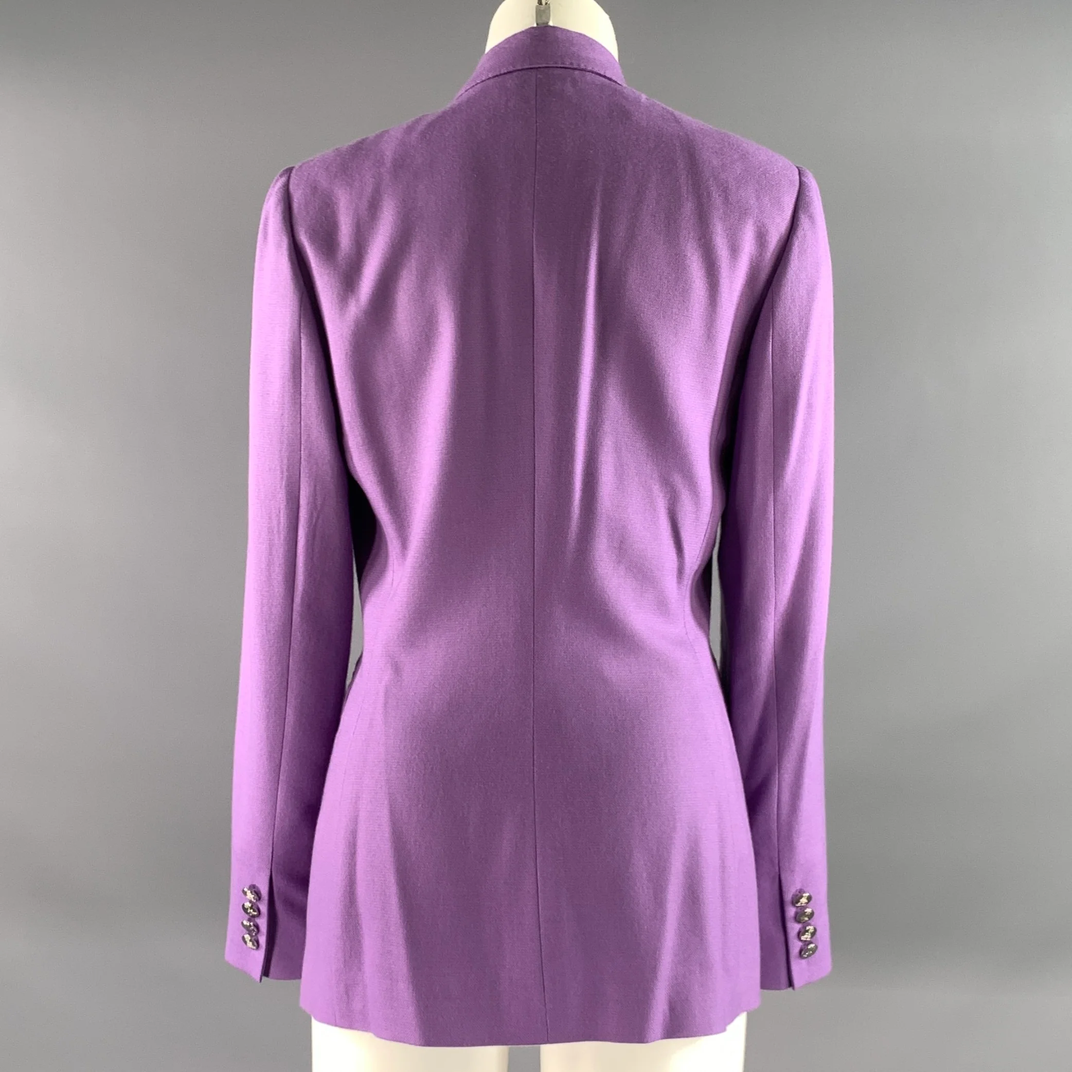RALPH LAUREN Size 6 Purple Lavender Wool Blend Jacket - Image 4