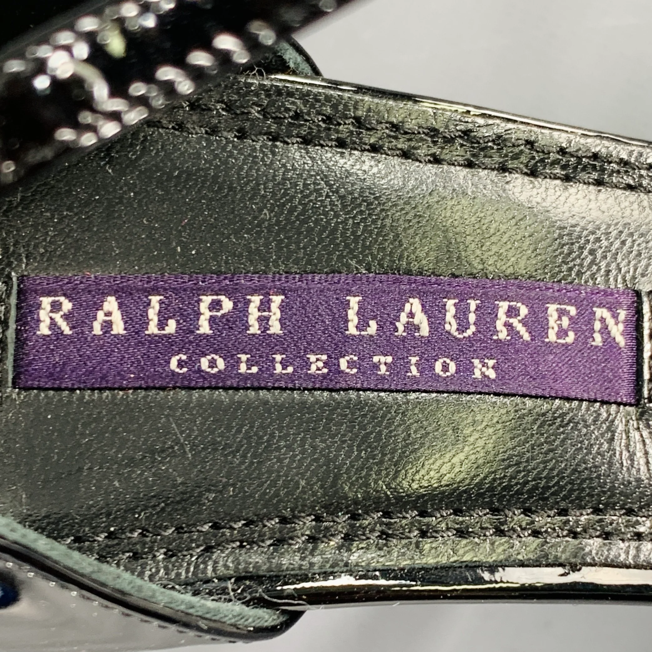 RALPH LAUREN Size 7.5 Black Patent Leather Strappy Sandals - Image 7