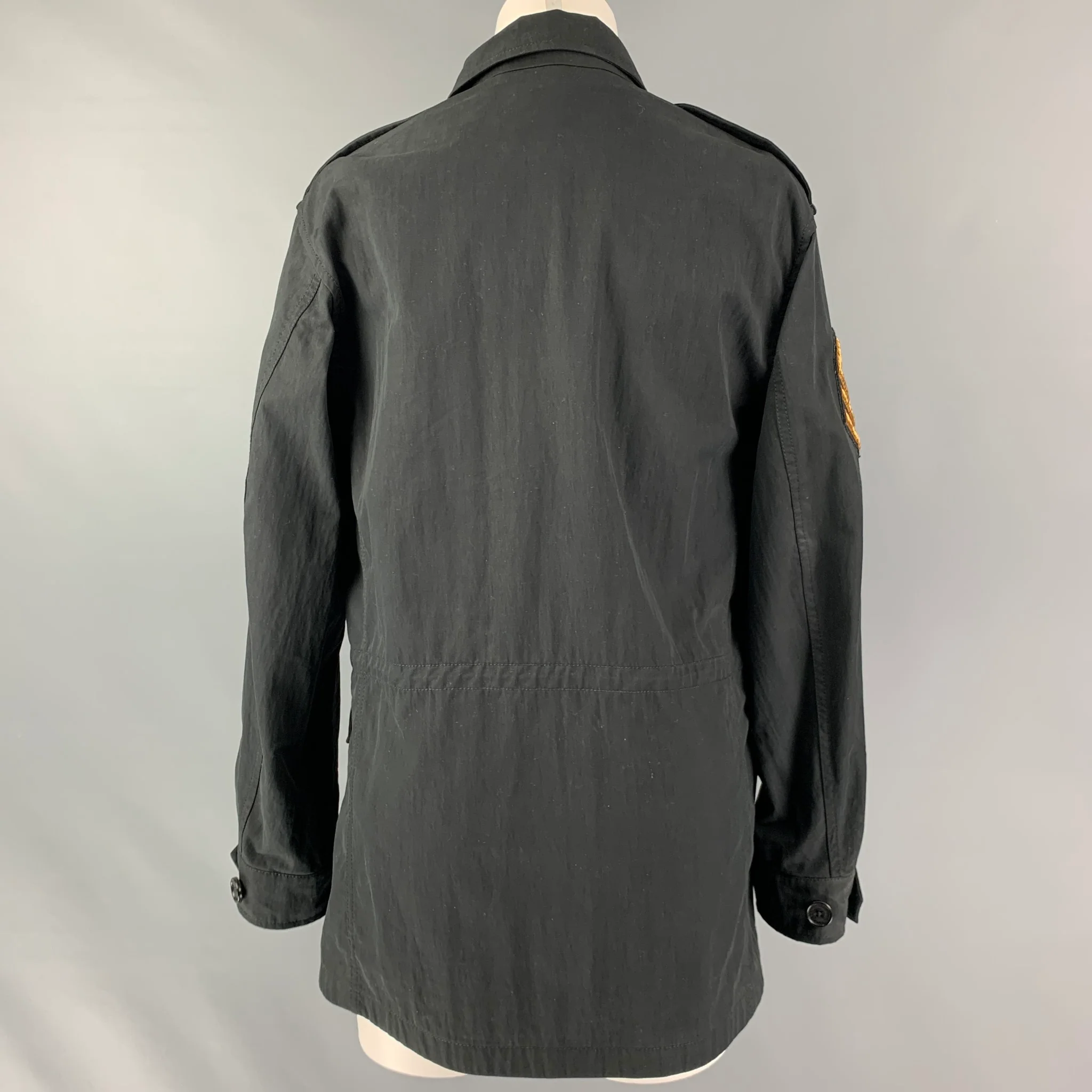 RALPH LAUREN Size 8 Black Cotton Blend Embellishment Jacket - Image 3