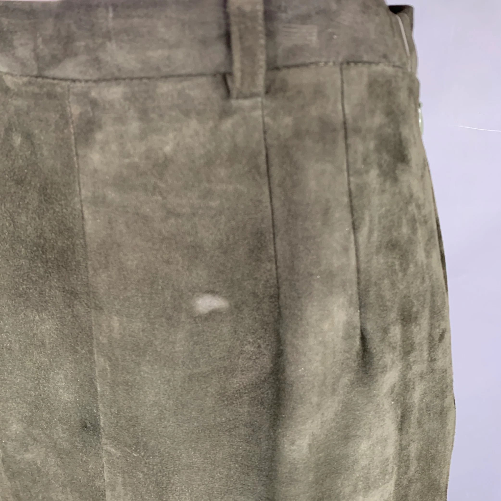 RALPH LAUREN Size 8 Green Suede Pencil Below Knee Skirt - Image 3