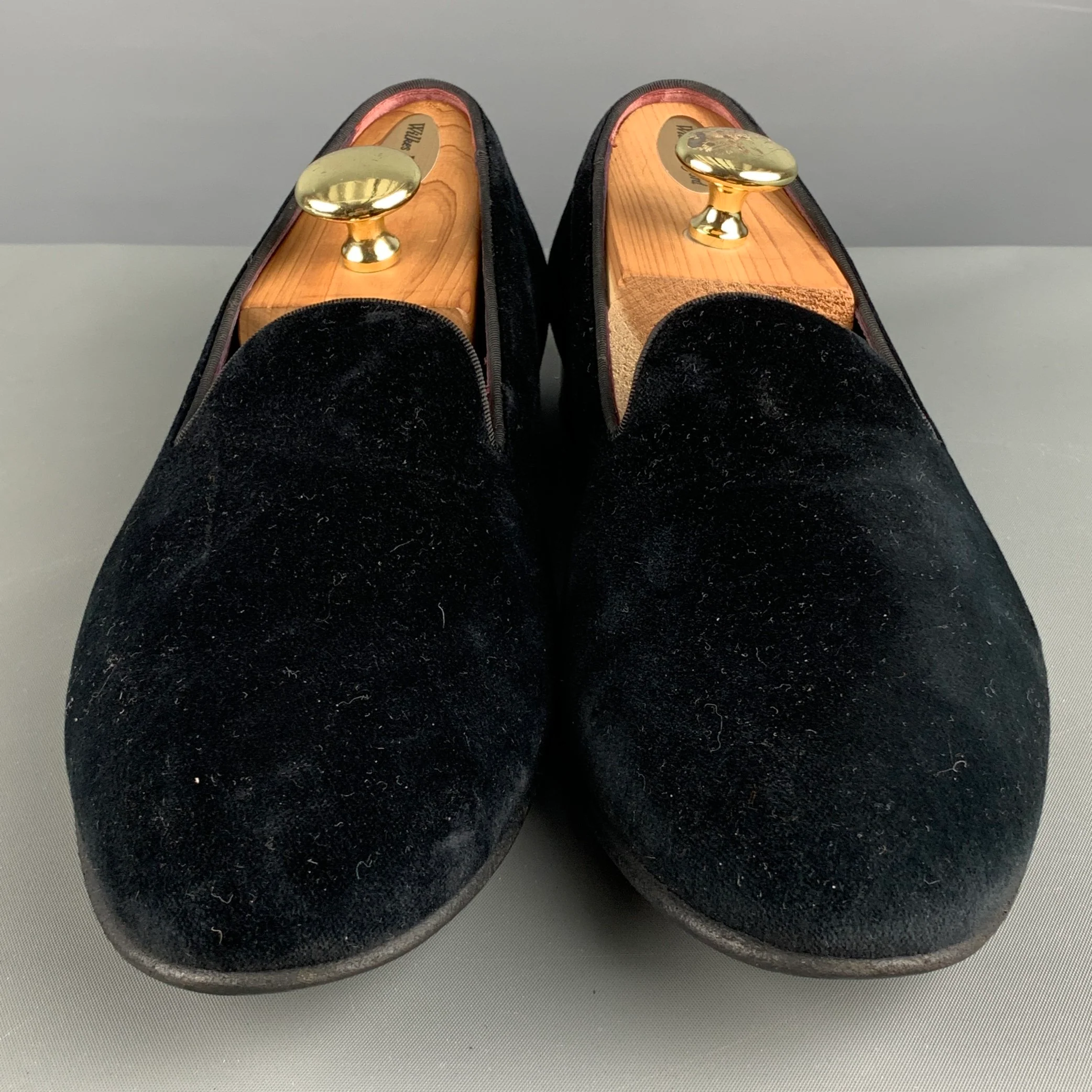 RALPH LAUREN Size 9 Black Textured Velvet Slip On Loafers - Image 4