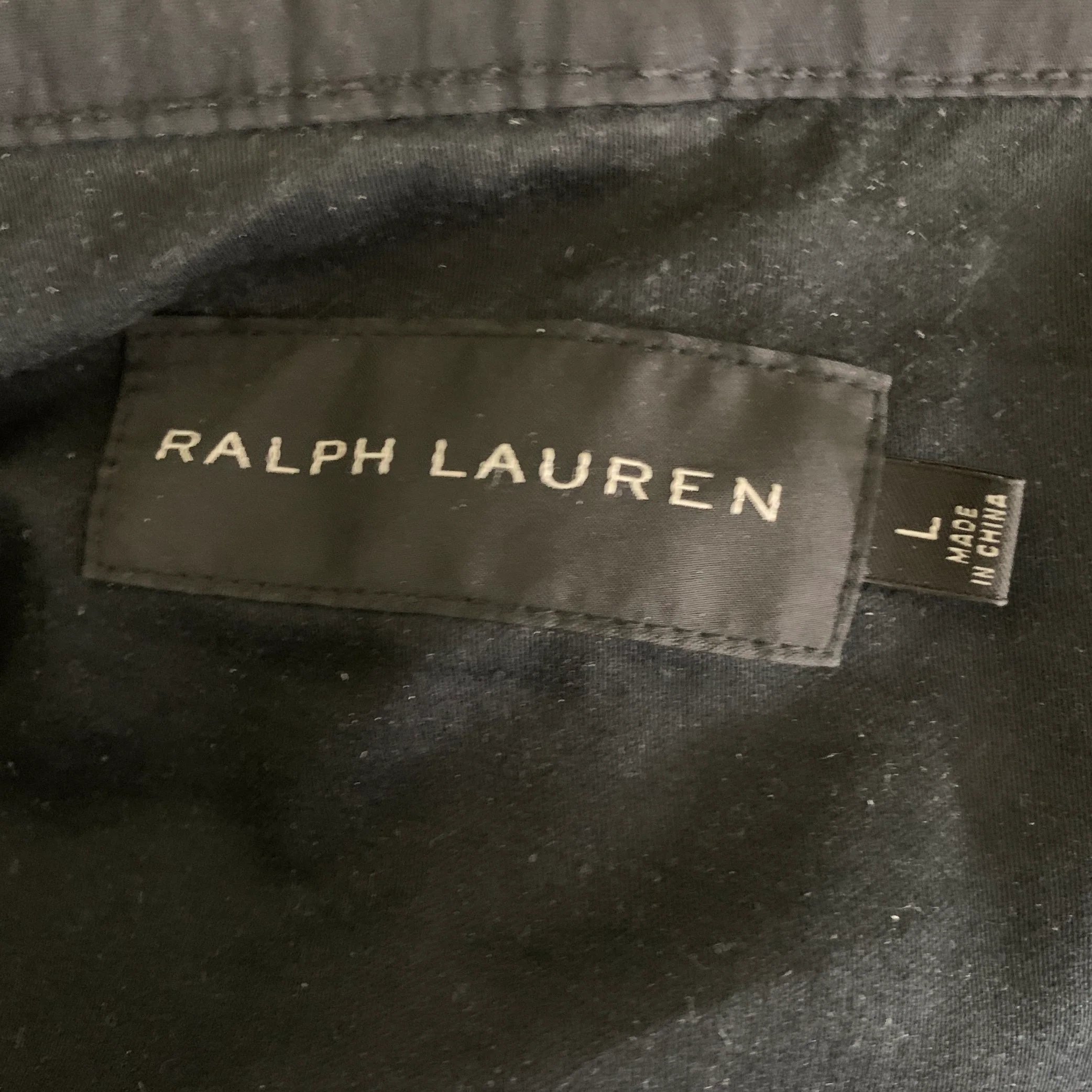RALPH LAUREN Size L Black 0200011323 0553907 Textured Nylon cotton Jacket - Image 4