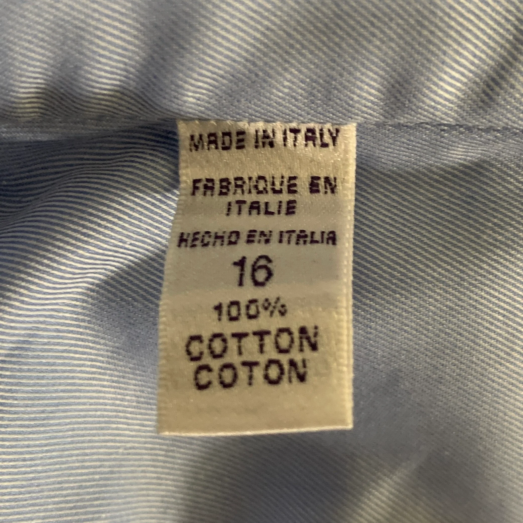 RALPH LAUREN Size L Blue Cotton Cutaway Long Sleeve Shirt - Image 8