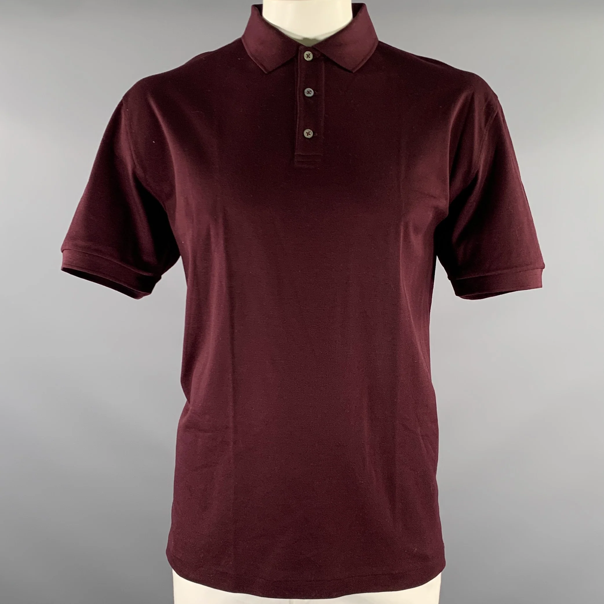 RALPH LAUREN Size L Burgundy Cotton Polo Polo