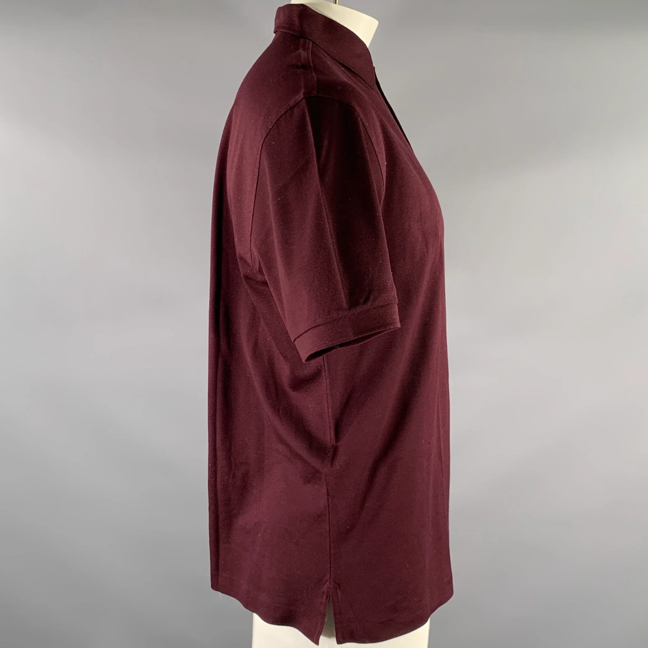 RALPH LAUREN Size L Burgundy Cotton Polo Polo - Image 3