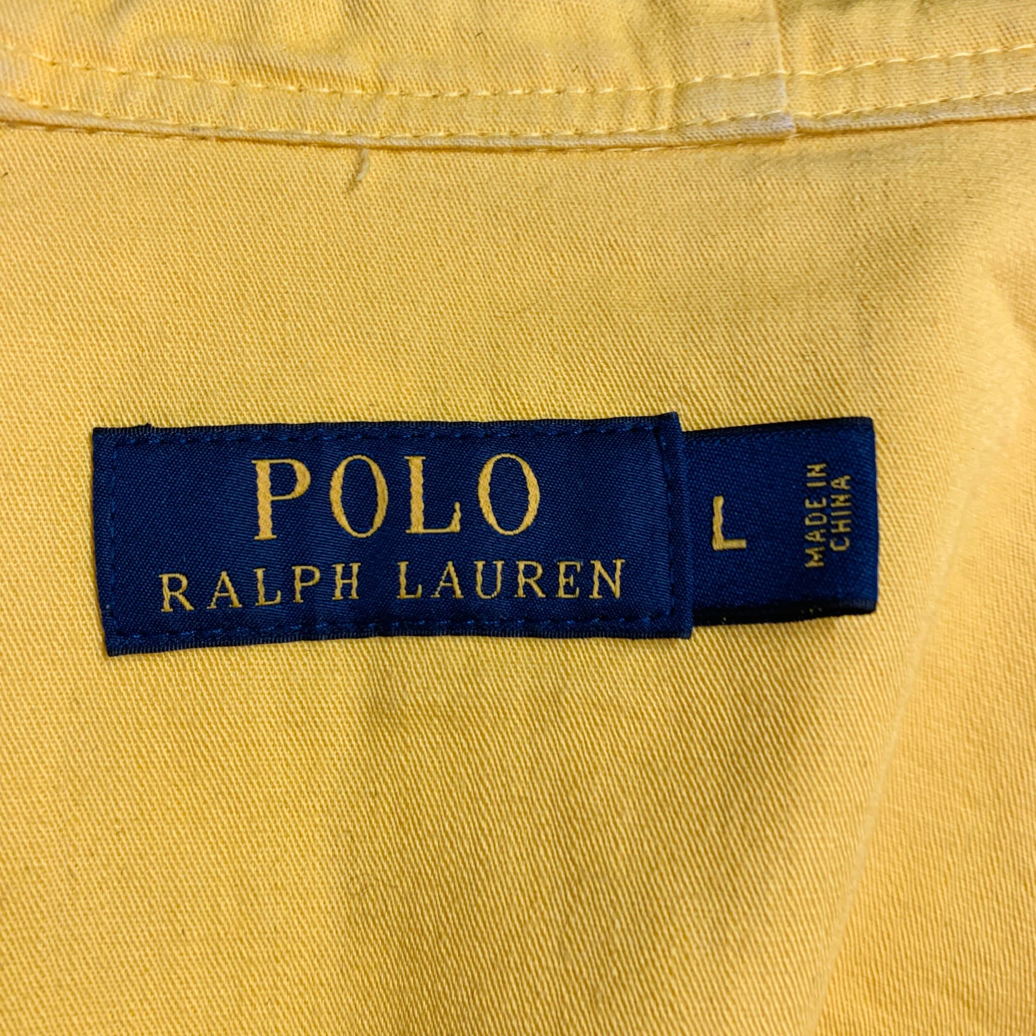 RALPH LAUREN Size L Yellow Polyester Hooded Utility Jacket - Image 10